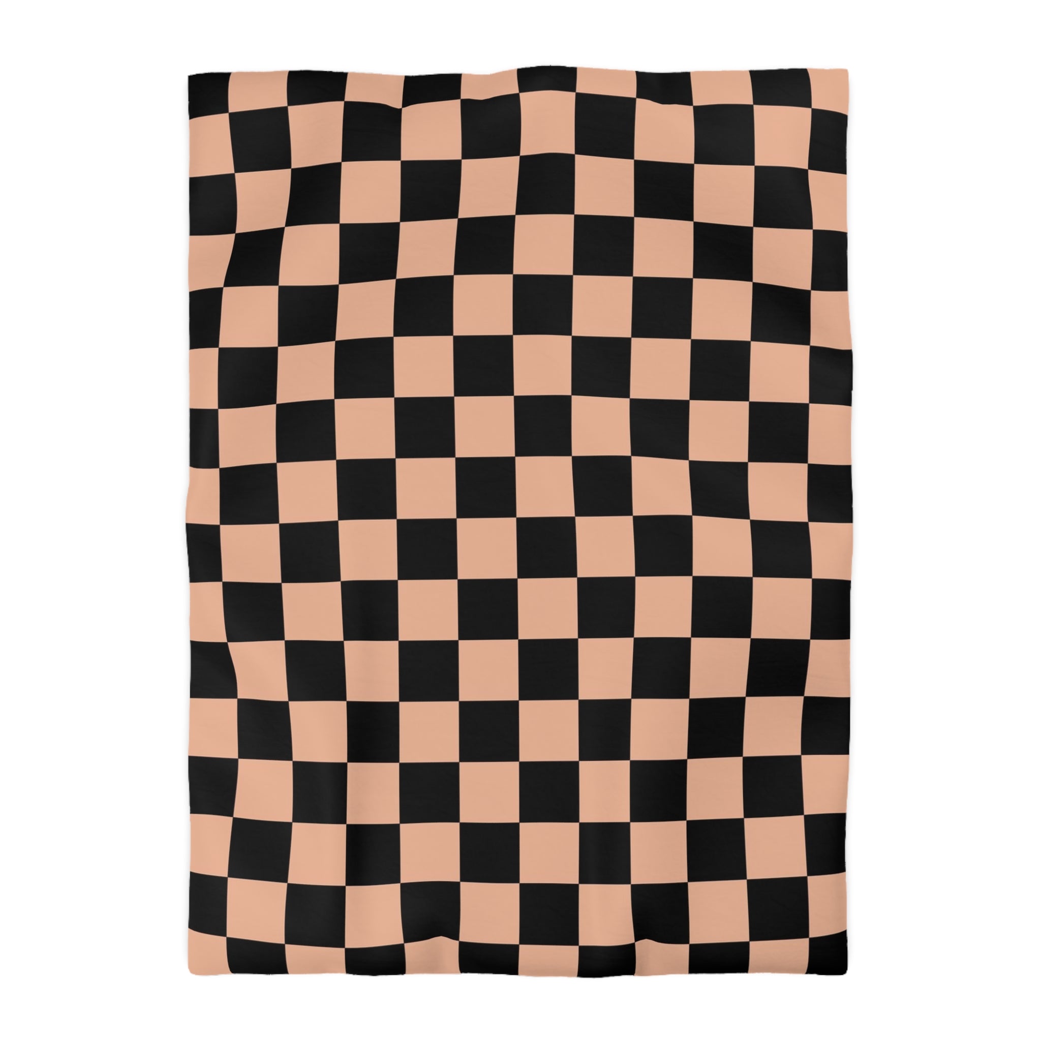 Checkerboard Soft Orange and Black Microfiber Duvet Cover, Artsulli - Art is Long, Life is Short, Home Decor, Size, Twin XL, Color, White, , , 15956670179426363631