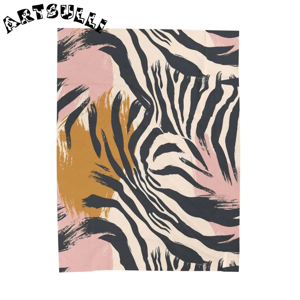 JAKKOUTTHEBXX Abstract zebra print fabric in pink and mustard yellow