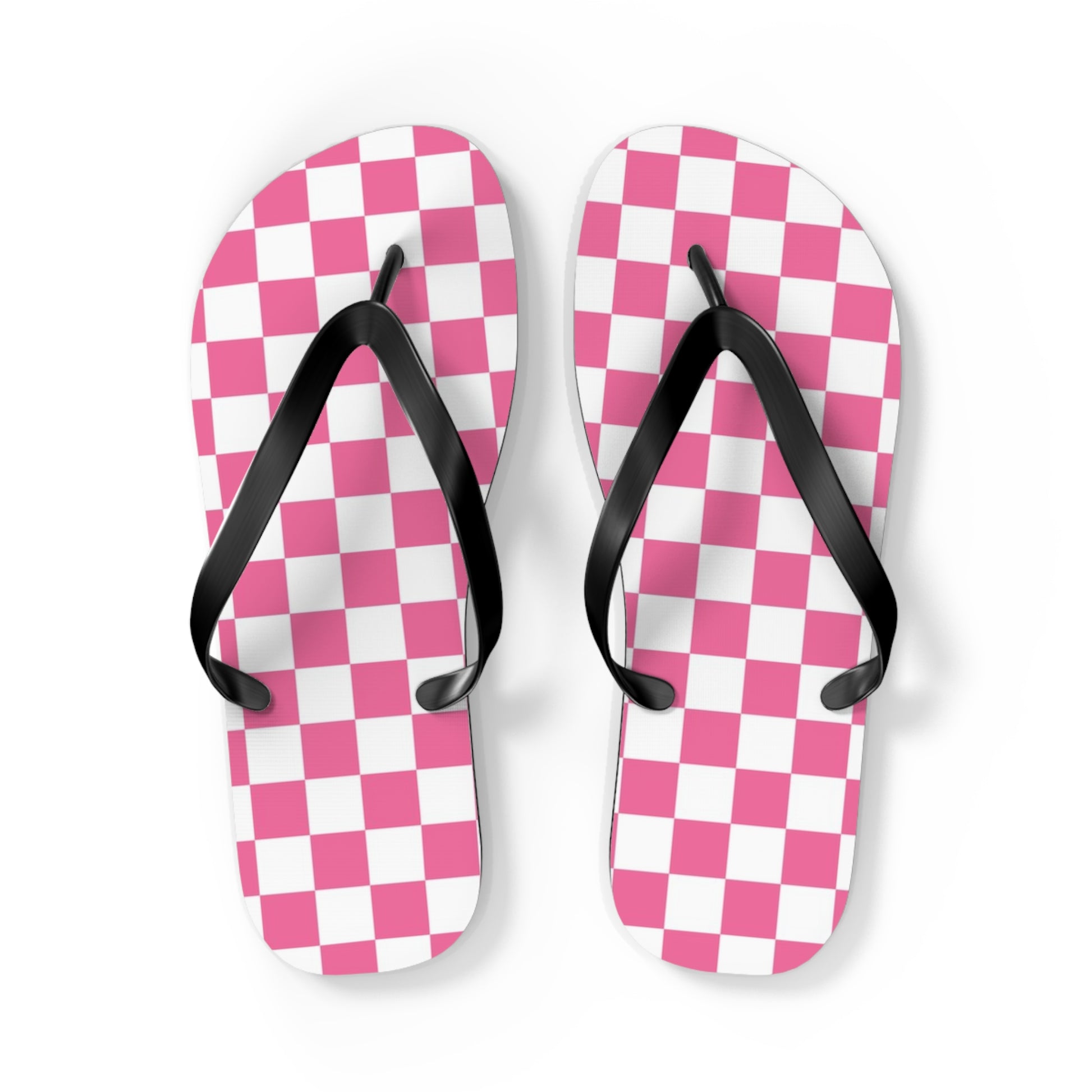 Yuyushiki Pink Check Flip Flops, Artsulli - Art is Long, Life is Short, Shoes, Size, L, Color, Black sole, , , 14729477230826249078