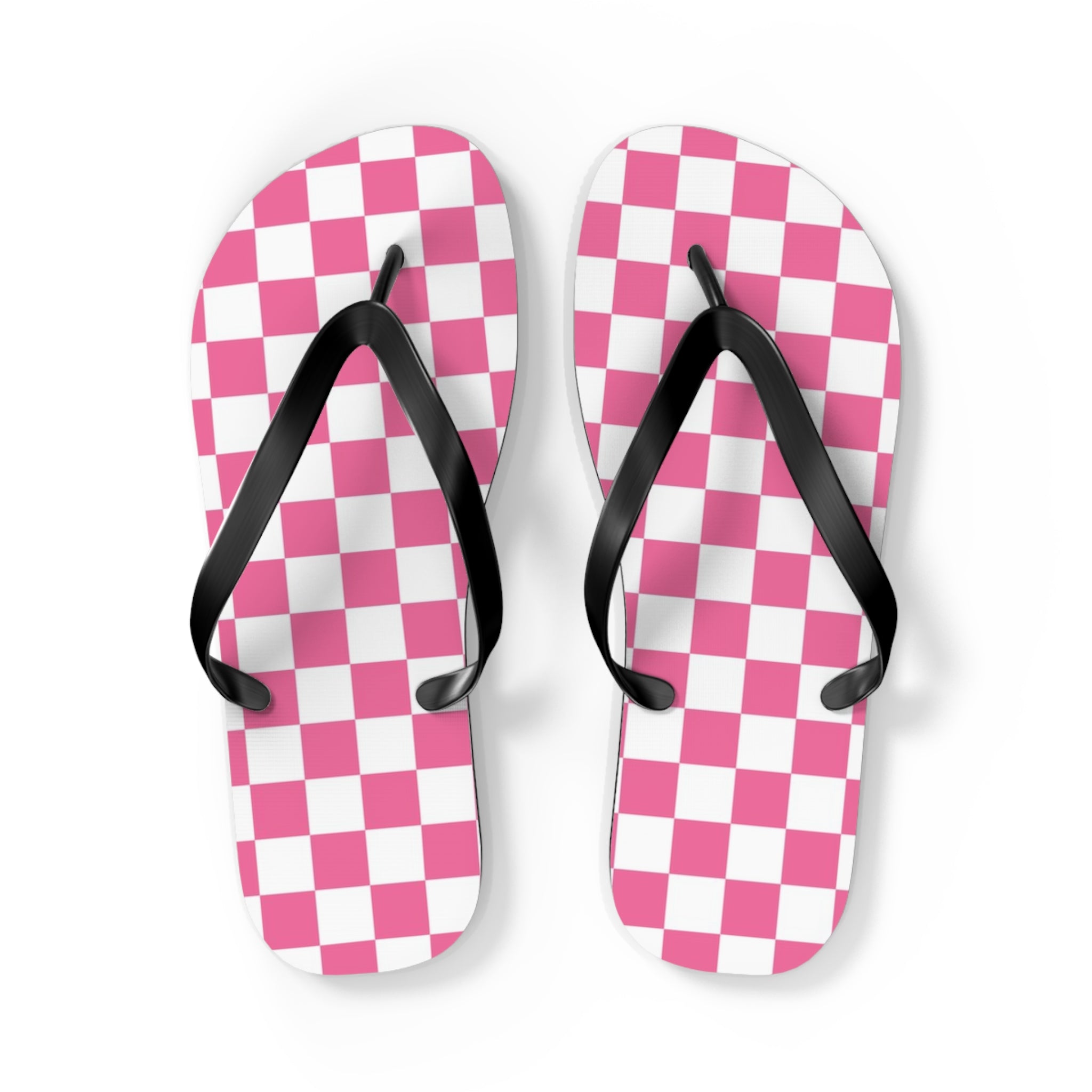 Yuyushiki Pink Check Flip Flops, Artsulli - Art is Long, Life is Short, Shoes, Size, L, Color, Black sole, , , 14729477230826249078