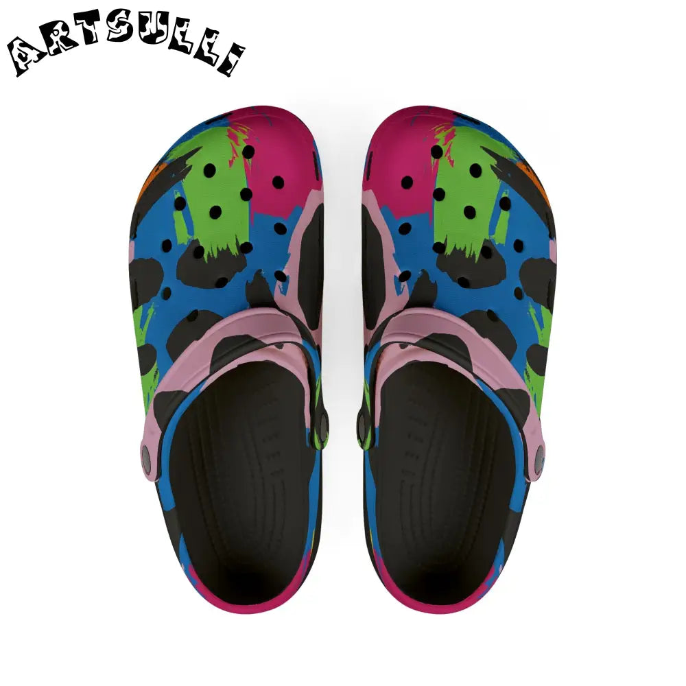 90s Neon EVA Foam Rubber Shoes (AOP), Artsulli - Art is Long, Life is Short, Shoes, Size, US 6 (Women's), Color, Black, , , 12453537205151006896