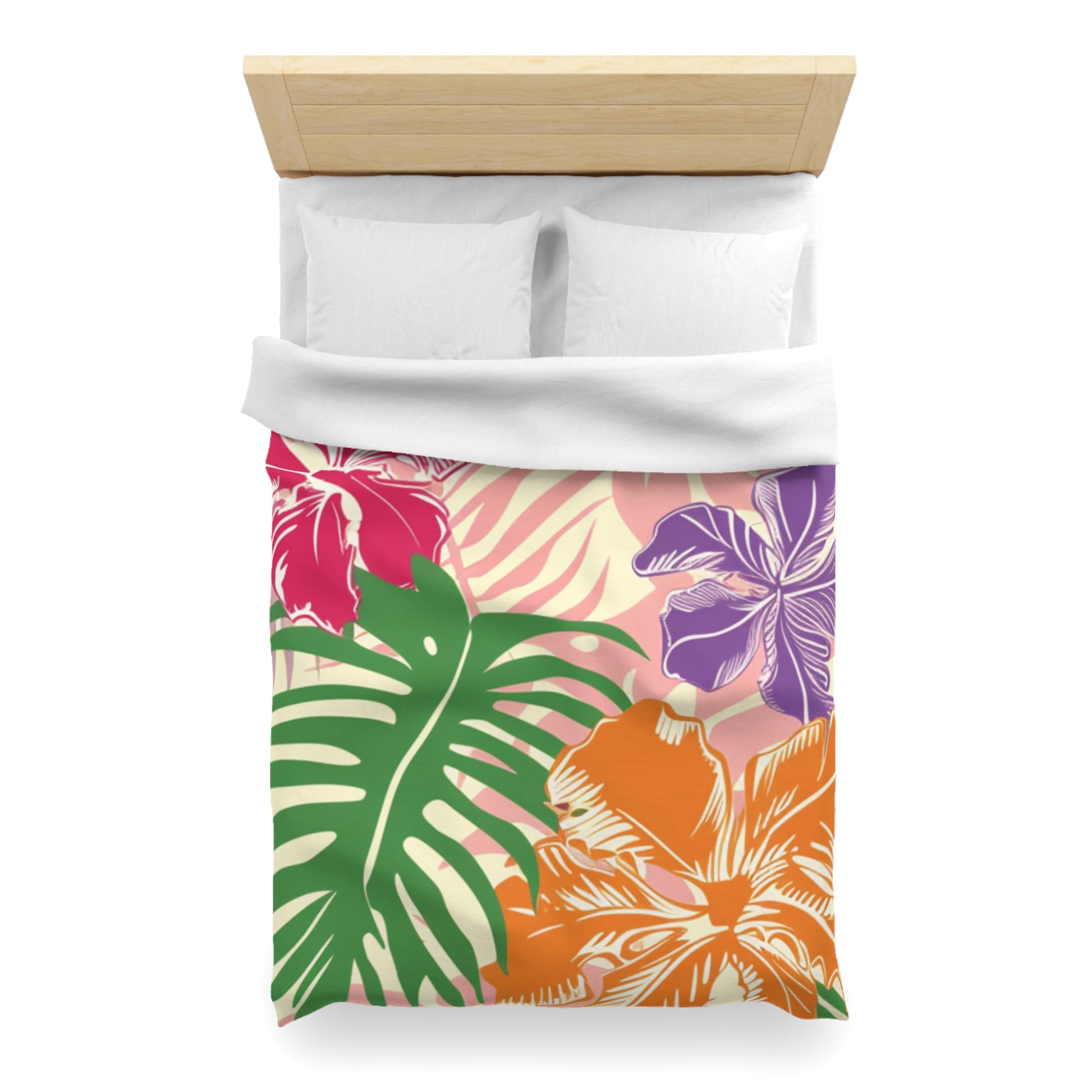 Blooming Tropical Flowers Microfiber Duvet Cover, Artsulli - Art is Long, Life is Short, Home Decor, , , , , , , 