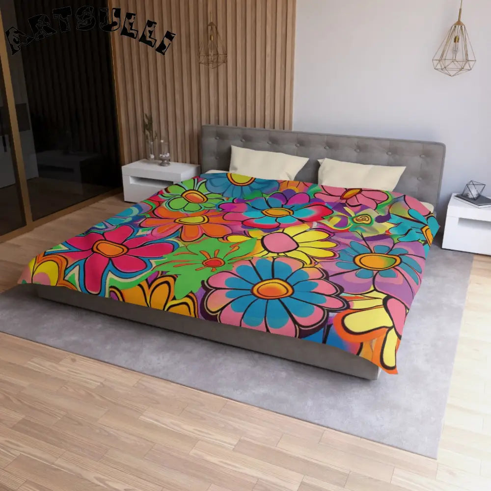 JAKKOUTTHEBXX Chromatic Daisy Dream Microfiber Duvet Cover
