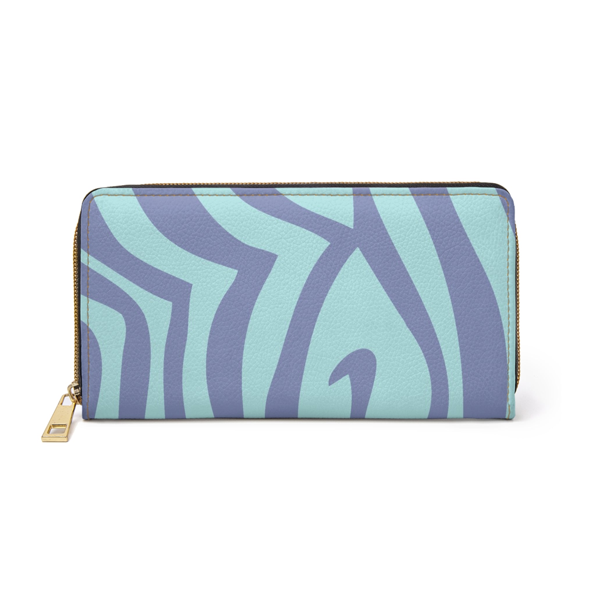 Melting Zebra Stripes Purple and Blue Zipper Wallet, Artsulli - Art is Long, Life is Short, Accessories, Size, One size, Color, White, , , 72673481931369