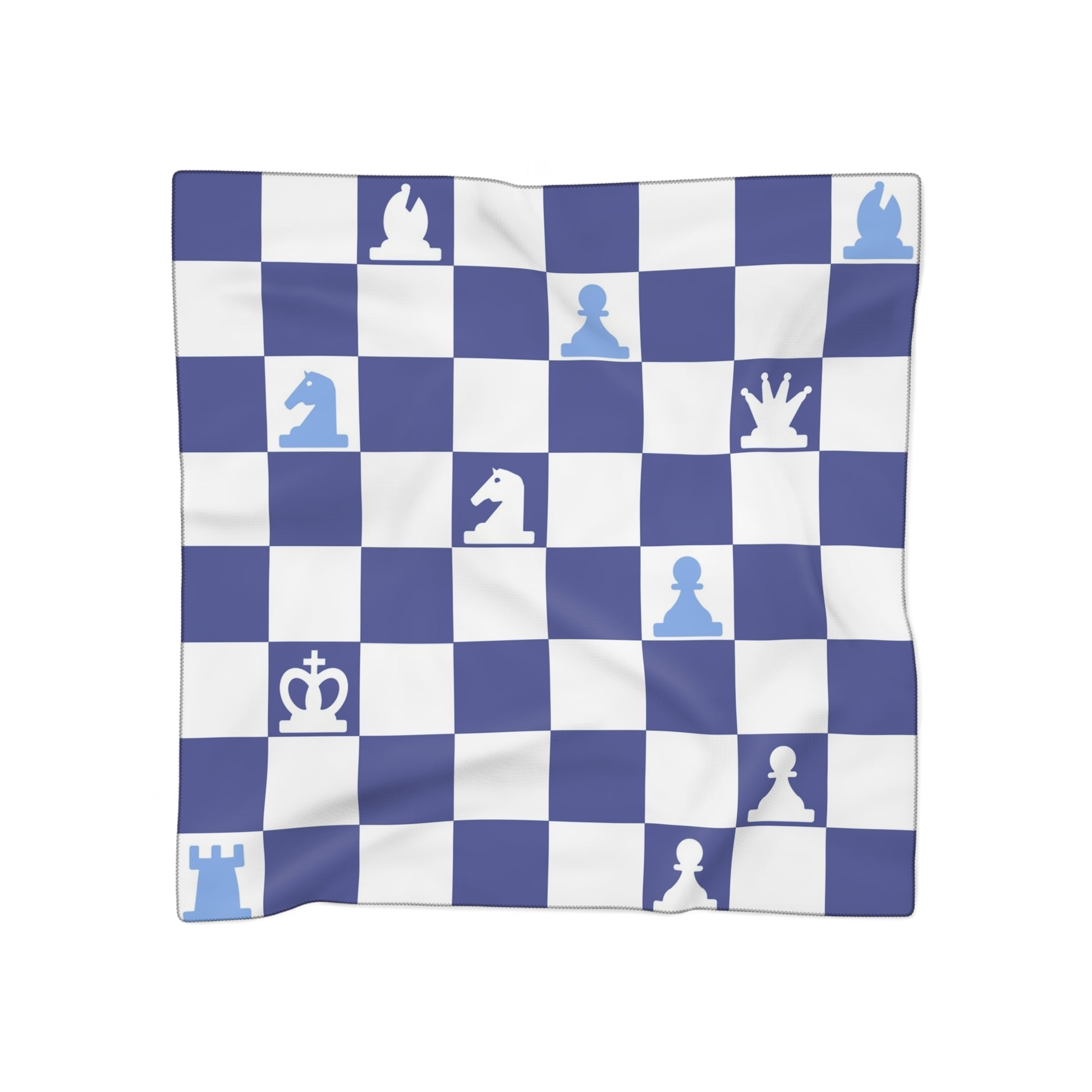 Chessboard Navy Blue Poly Scarf, Artsulli - Art is Long, Life is Short, Accessories, Color, Poly chiffon, Size, 50" × 50", , , 31620938537235776299