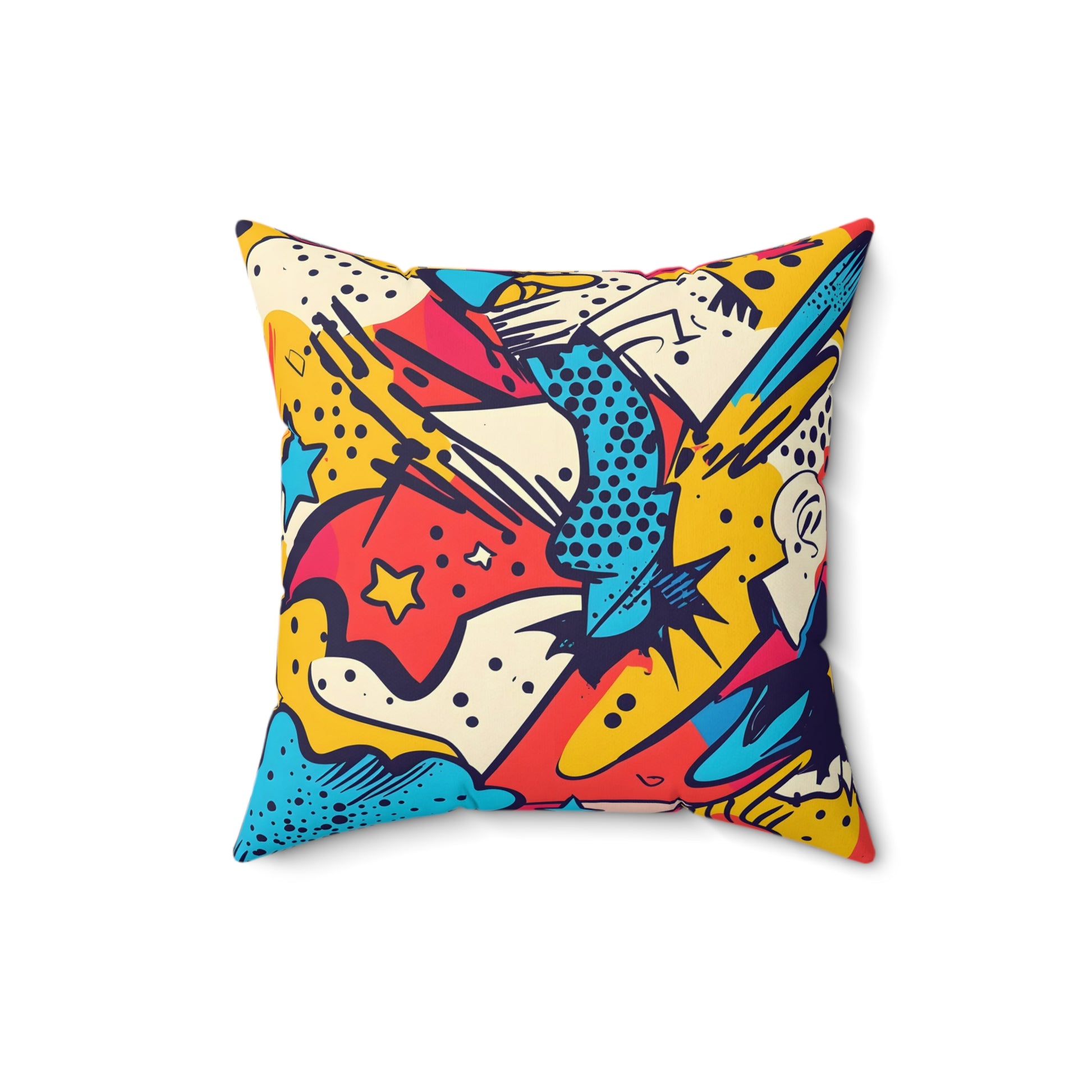 Comic x Pop Art Spun Polyester Square Pillow, Artsulli - Art is Long, Life is Short, Home Decor, Size, 16" × 16", , , , , 21262941165150196195