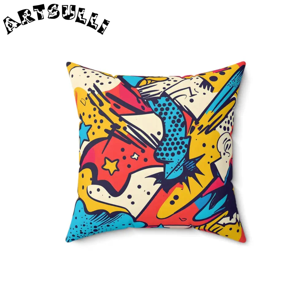 JAKKOUTTHEBXX Comic x Pop Art Spun Polyester Square Pillow