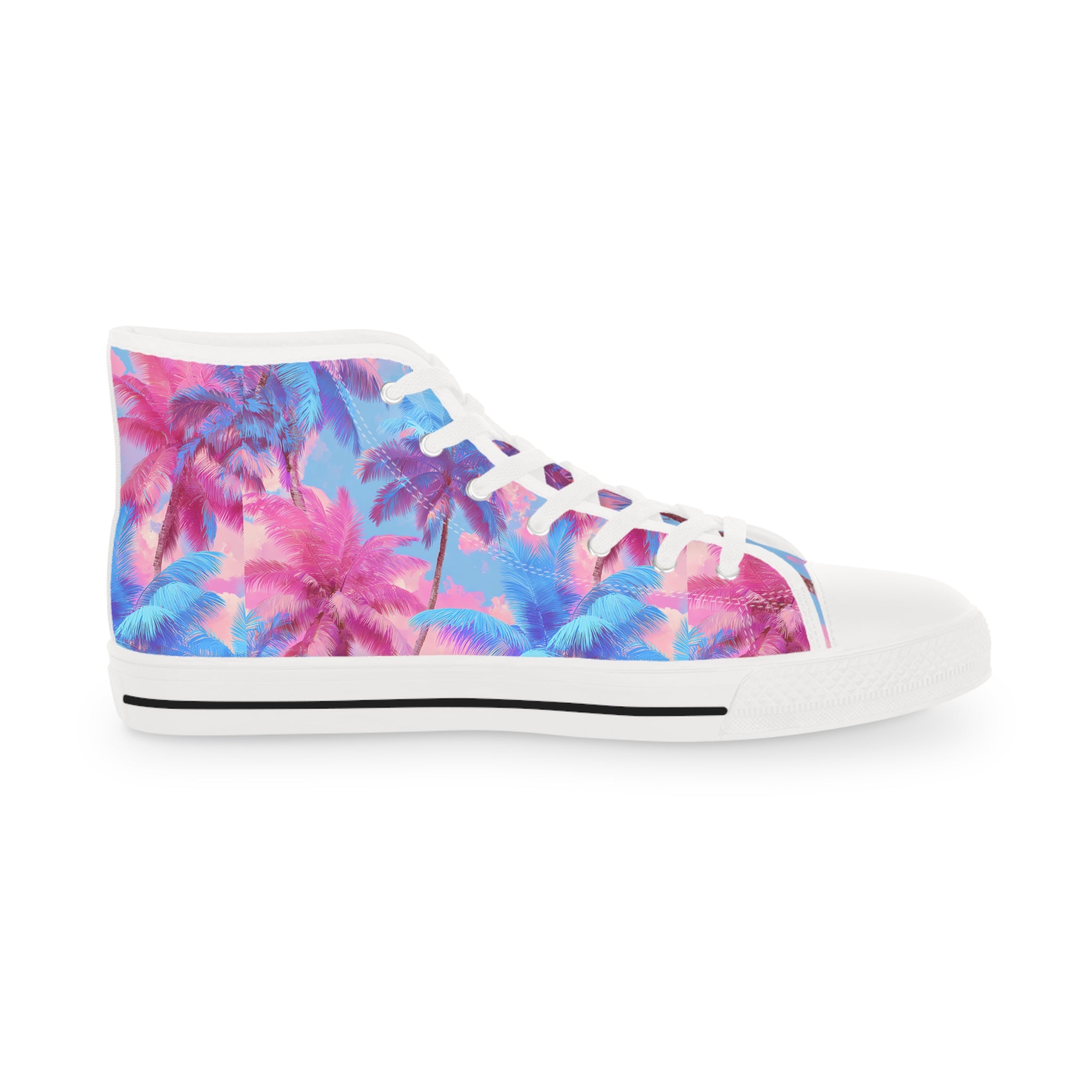 Ethereal Pastel Palms II Men's High Top Sneakers, Artsulli - Art is Long, Life is Short, Shoes, , , , , , , 