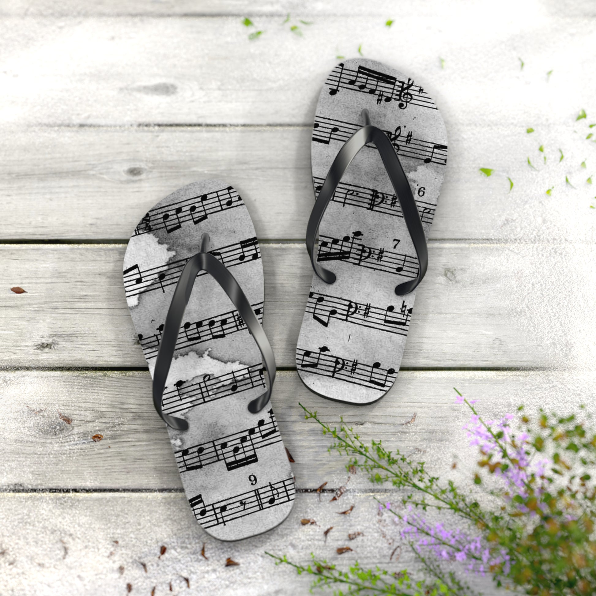 Drip Spill Type Beat Sheet Music Black Flip Flops, Artsulli - Art is Long, Life is Short, Shoes, , , , , , , 