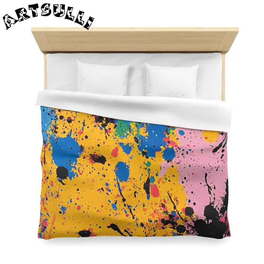 JAKKOUTTHEBXX The Colors Of Paint Splatter Microfiber Duvet Cover