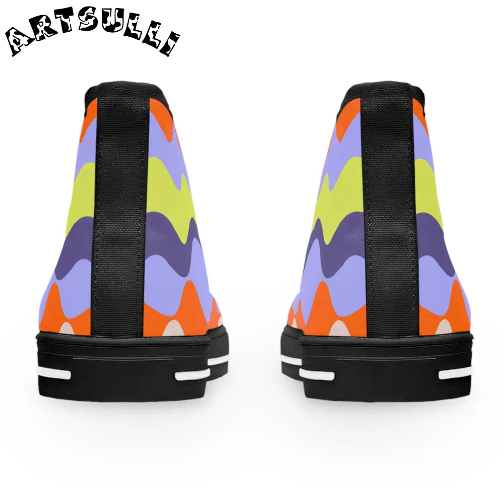 JAKKOUTTHEBXX Waves II Red and Blue Women’s High Top Sneakers