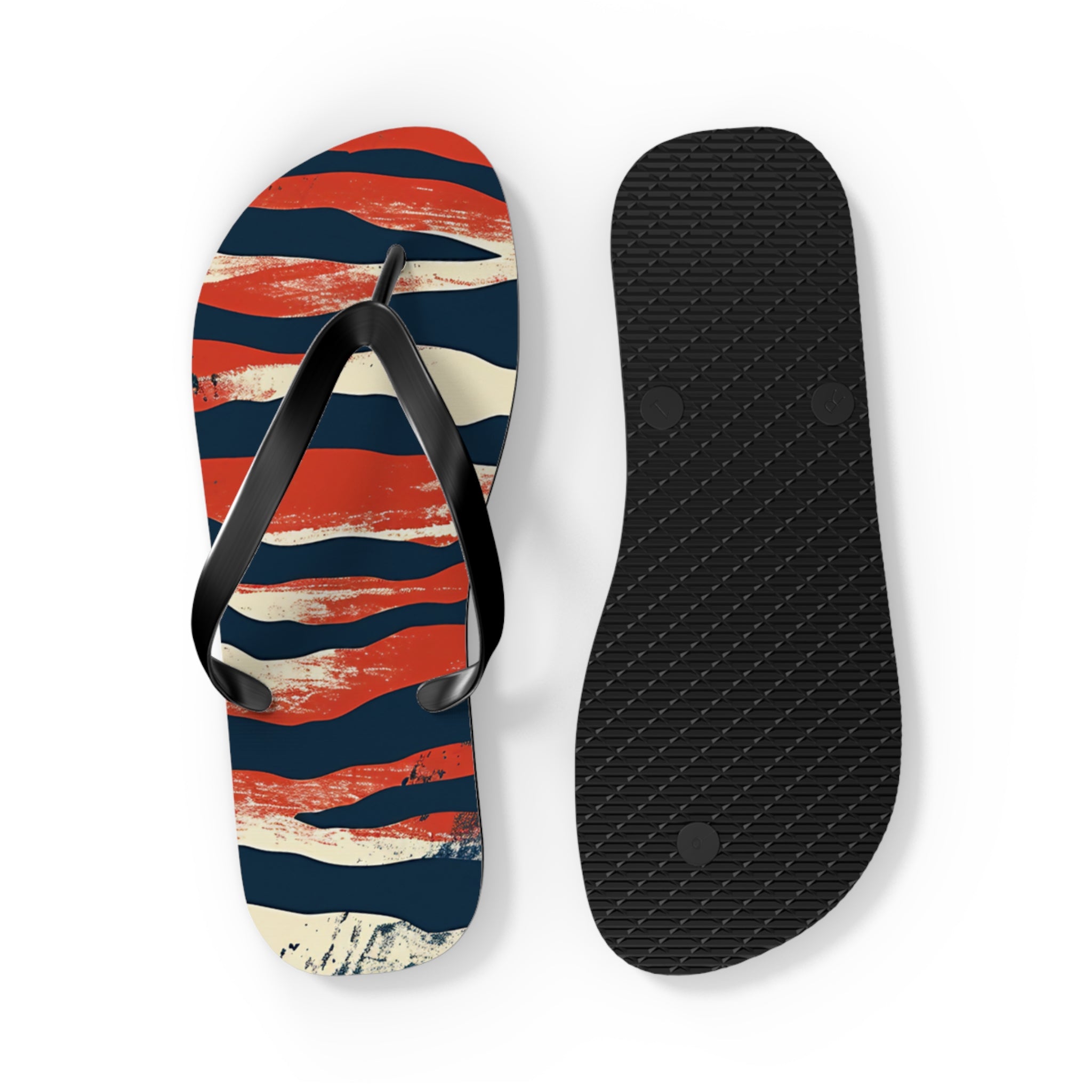 Camo Tiger Stripes Flip Flops, Artsulli - Art is Long, Life is Short, Shoes, , , , , , , 