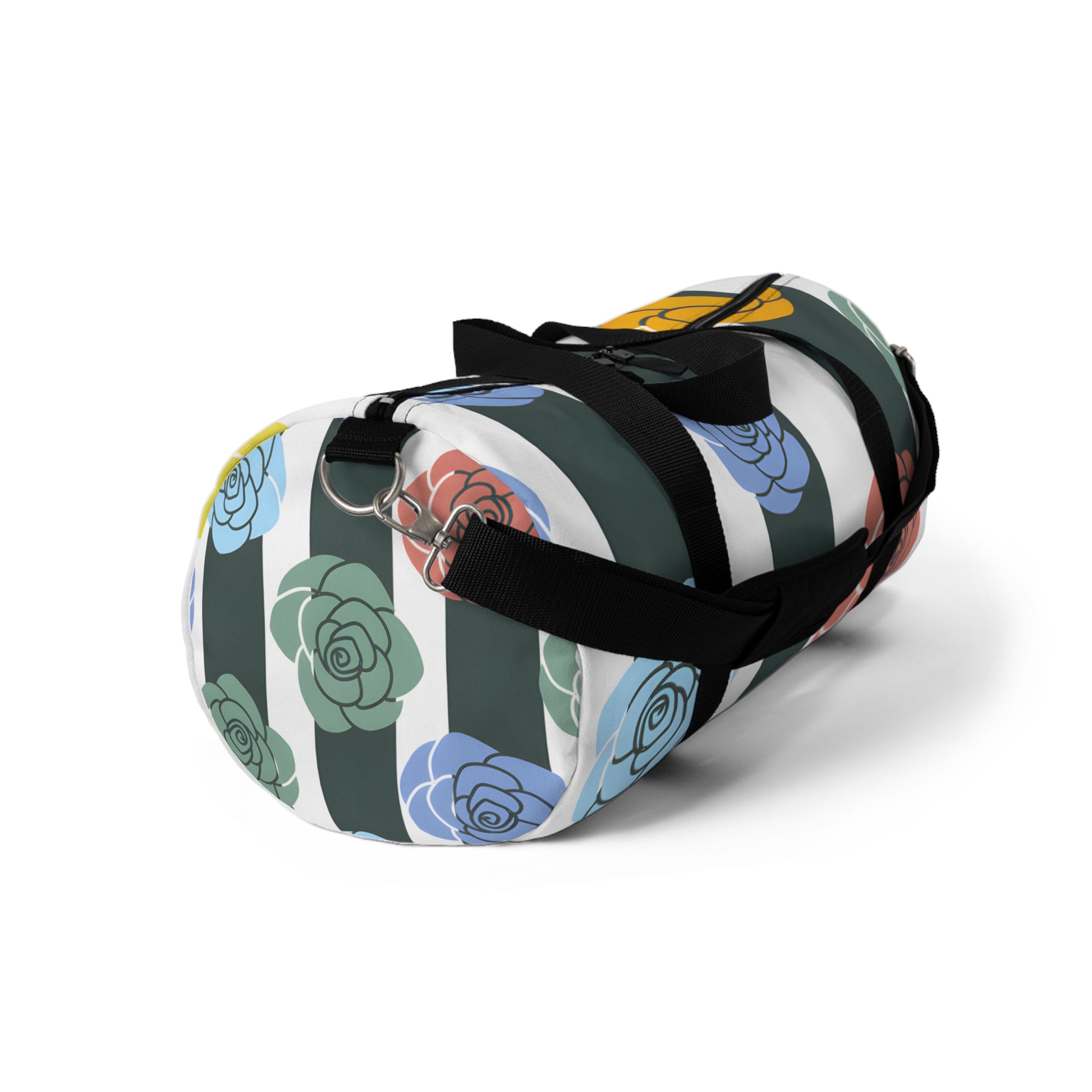 Stripes x Roses Black and White Duffel Bag, Artsulli - Art is Long, Life is Short, Bags, , , , , , , 