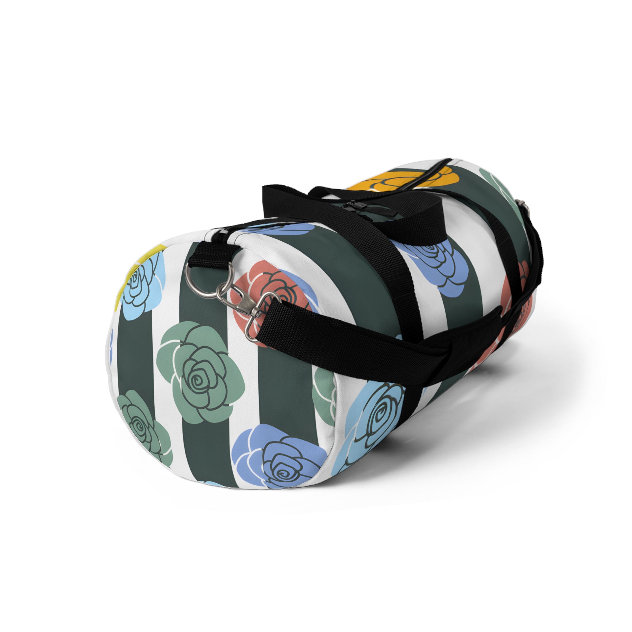 Stripes x Roses Black and White Duffel Bag, Artsulli - Art is Long, Life is Short, Bags, , , , , , , 