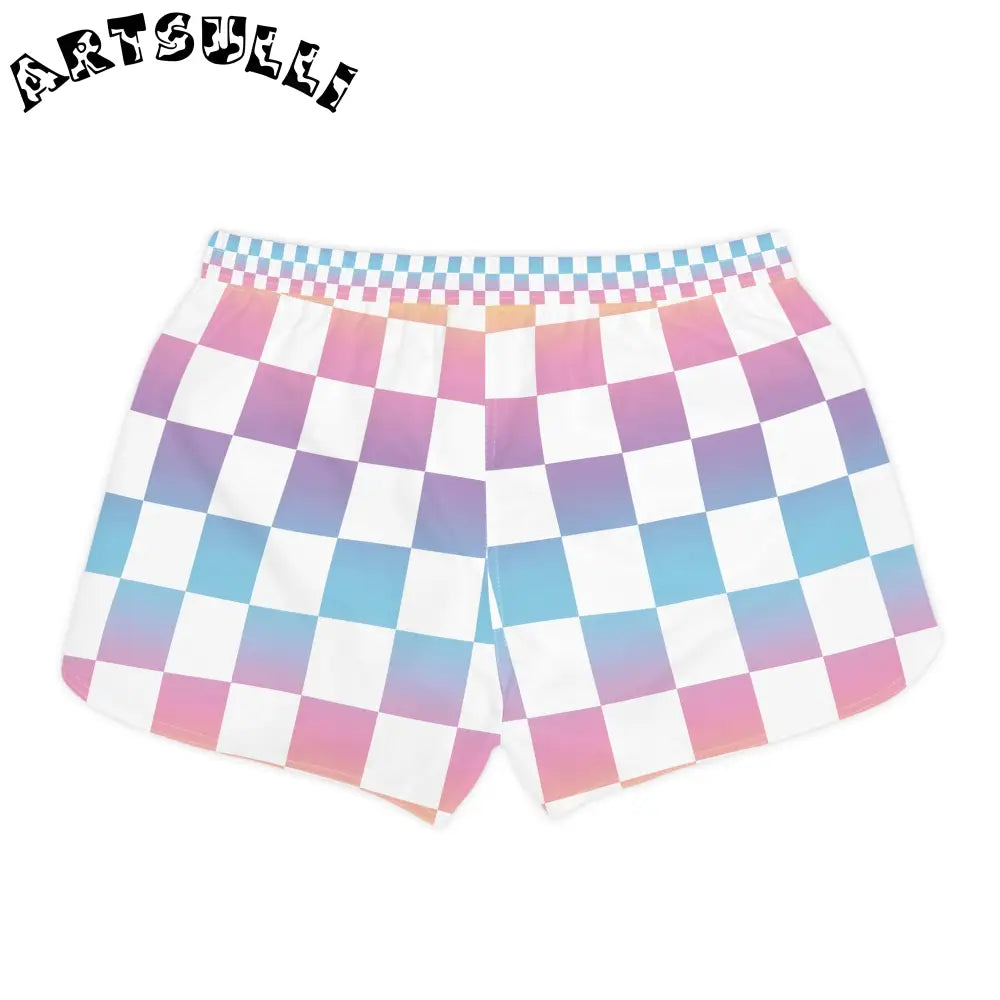 JAKKOUTTHEBXX Vaporwave Check II Women’s Casual Shorts (AOP)