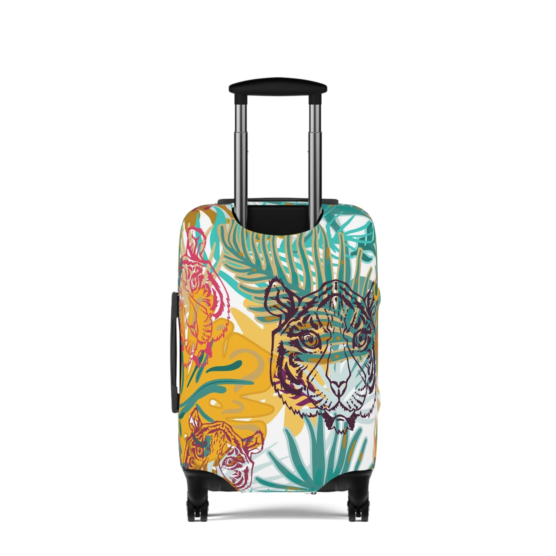 Tropical Jungle Tigers Brown and Green Luggage Cover, Artsulli - Art is Long, Life is Short, Accessories, , , , , , , 