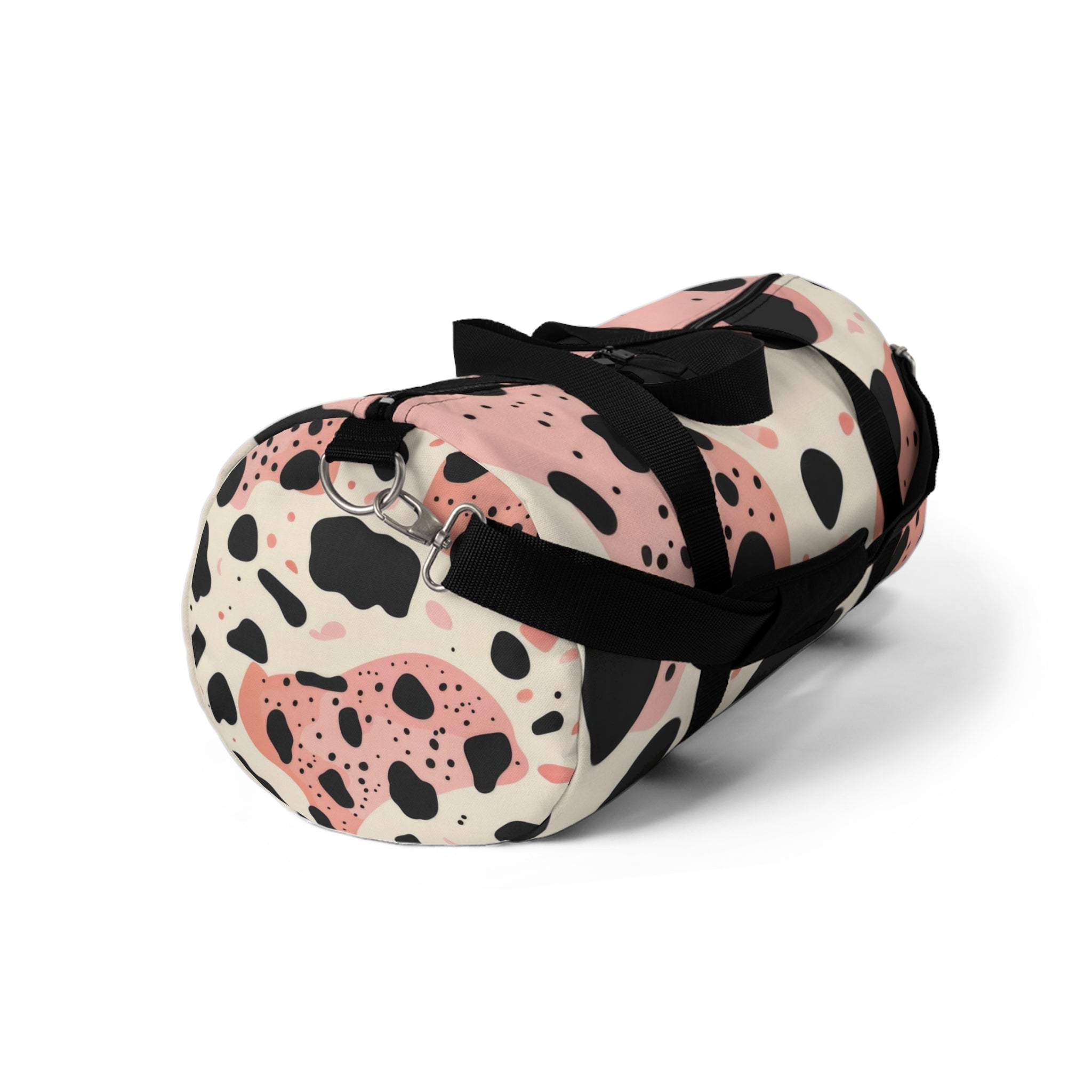 Organic Cow Print Cream and Pink Duffel Bag, Artsulli - Art is Long, Life is Short, Bags, , , , , , , 