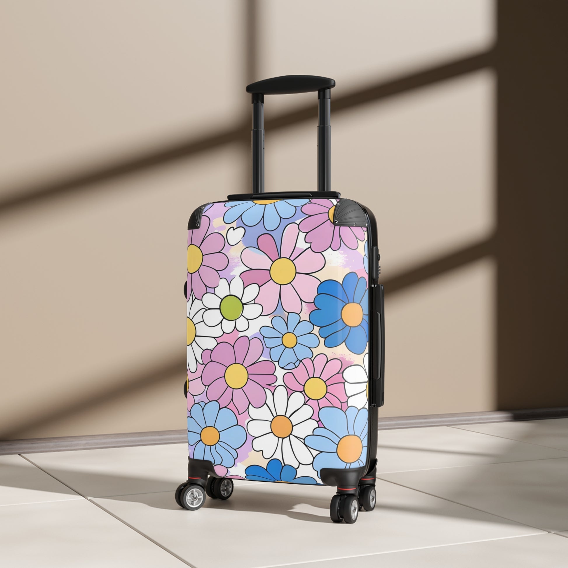 Flower Hour Purple and Blue Suitcase, Artsulli - Art is Long, Life is Short, Bags, , , , , , , 