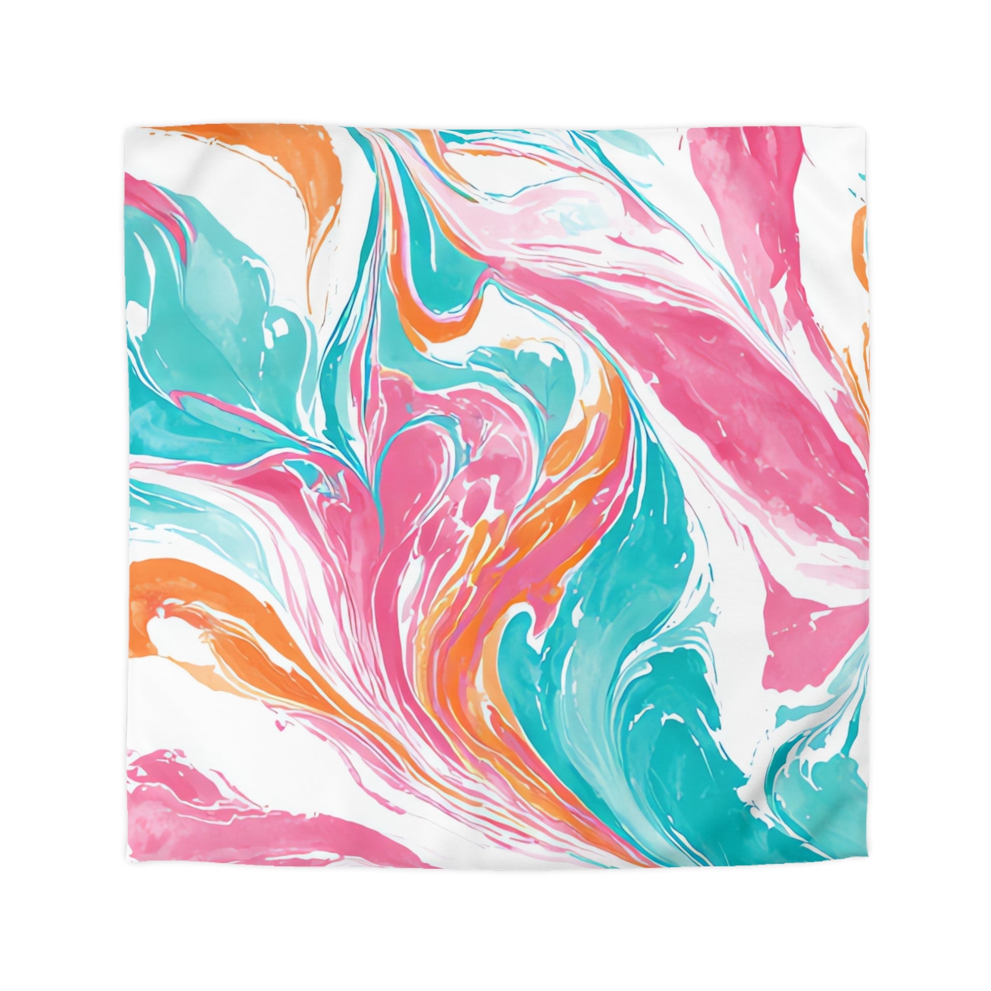 Liquid Pastel Spill Multi-Color Microfiber Duvet Cover, Artsulli - Art is Long, Life is Short, Home Decor, Size, Queen, Color, White, , , 30659395374784648085