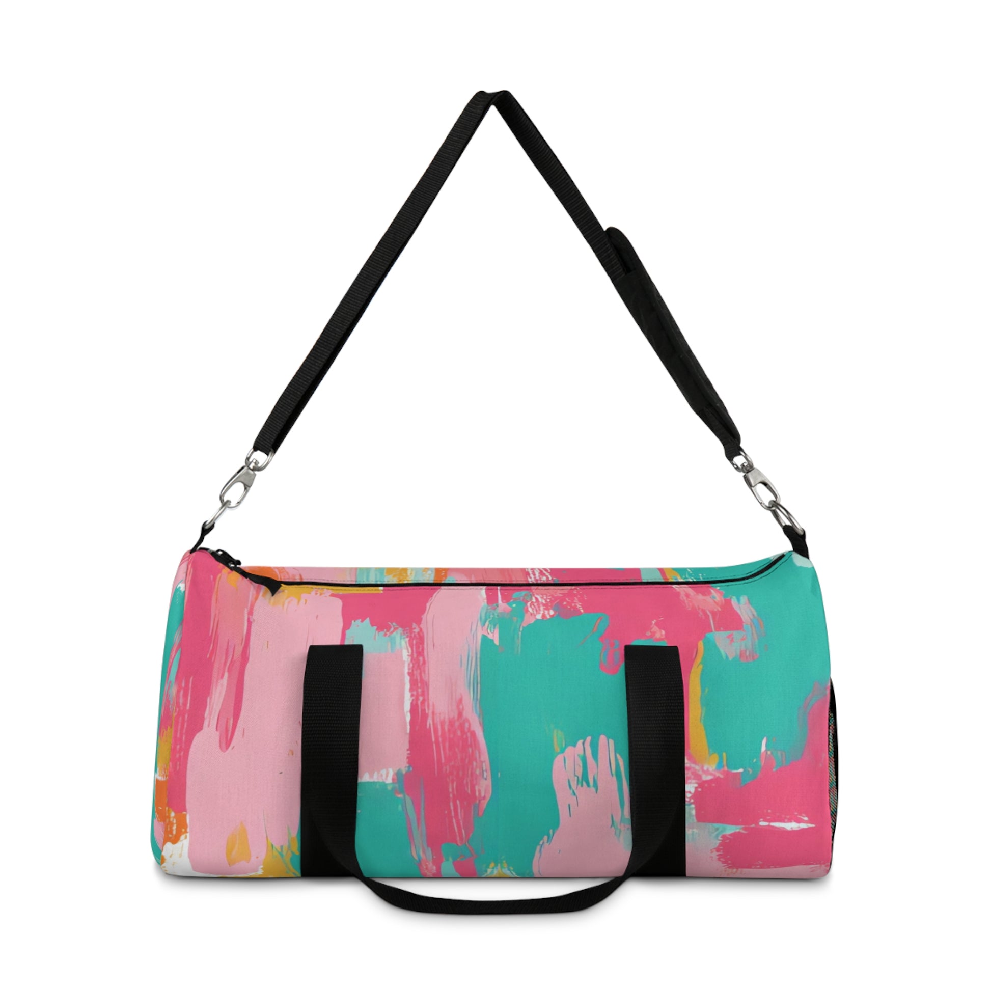 Preppy Pixel Bloom Duffel Bag, Artsulli - Art is Long, Life is Short, Bags, , , , , , , 