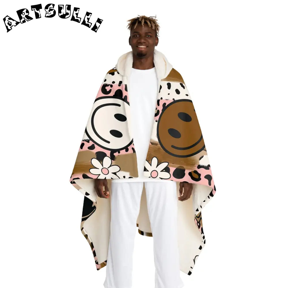JAKKOUTTHEBXX Sutfin Ghosts Pop Art Hooded Sherpa Fleece Blanket