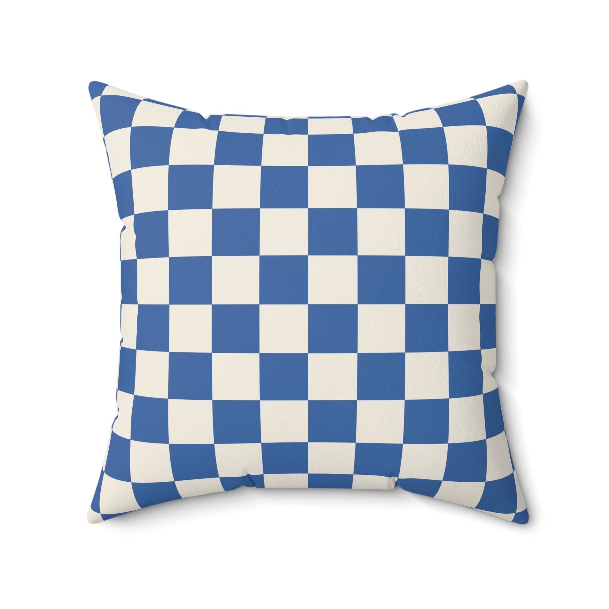 Checkerboard Blue Spun Polyester Square Pillow, Artsulli - Art is Long, Life is Short, Home Decor, , , , , , , 