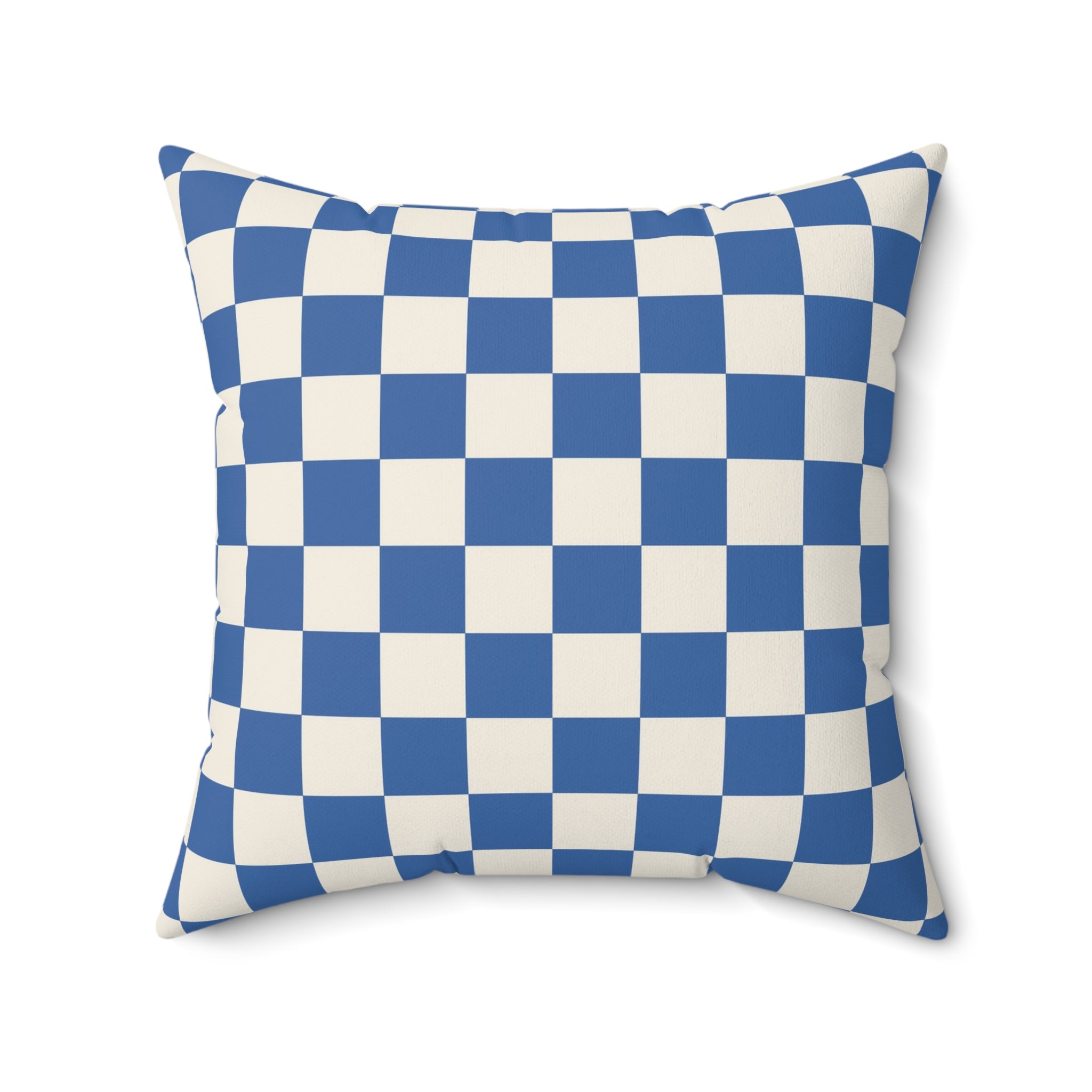 Checkerboard Blue Spun Polyester Square Pillow, Artsulli - Art is Long, Life is Short, Home Decor, , , , , , , 