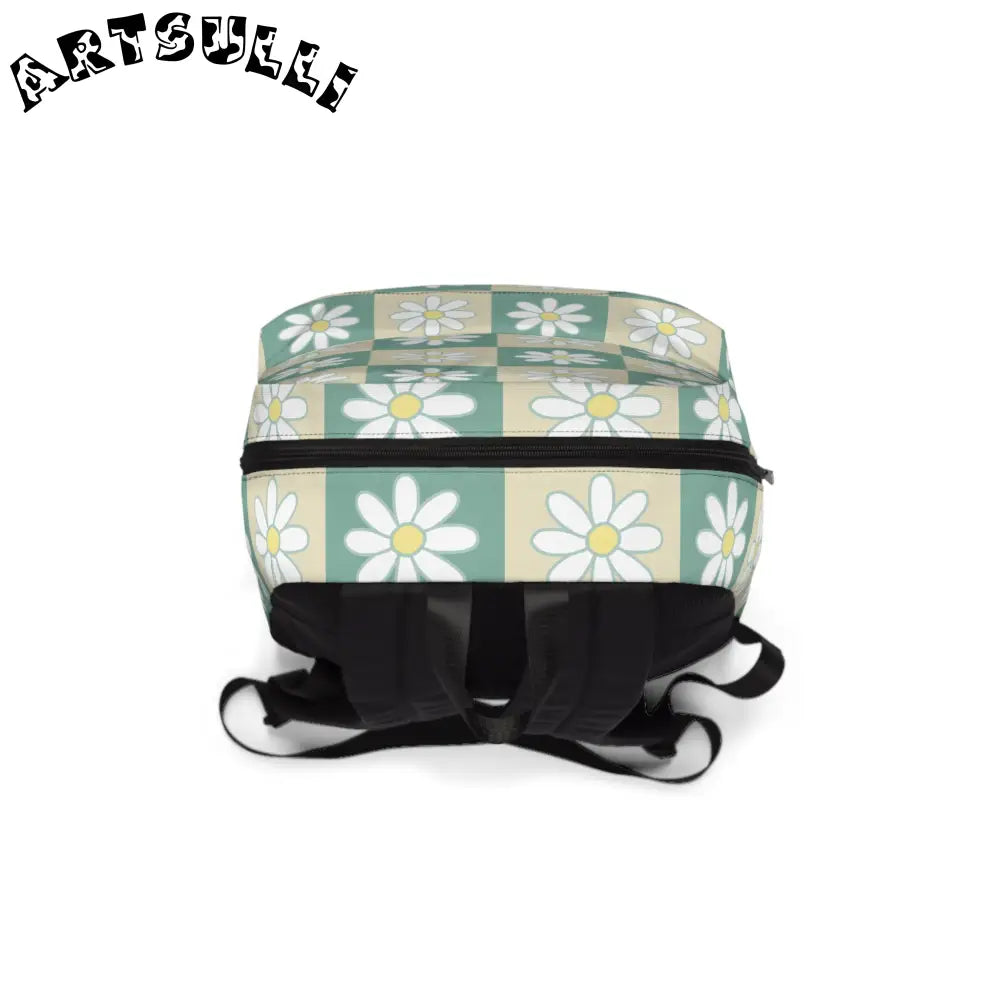 JAKKOUTTHEBXX Retro Daisy Checkerboard II Green and Tan Unisex