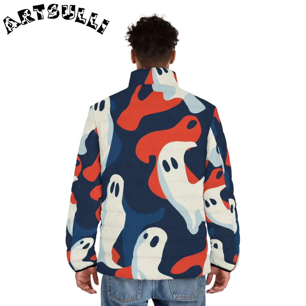 JAKKOUTTHEBXX Camo Ghosts Men’s Puffer Jacket (AOP) JAKKOUTTHEBXX