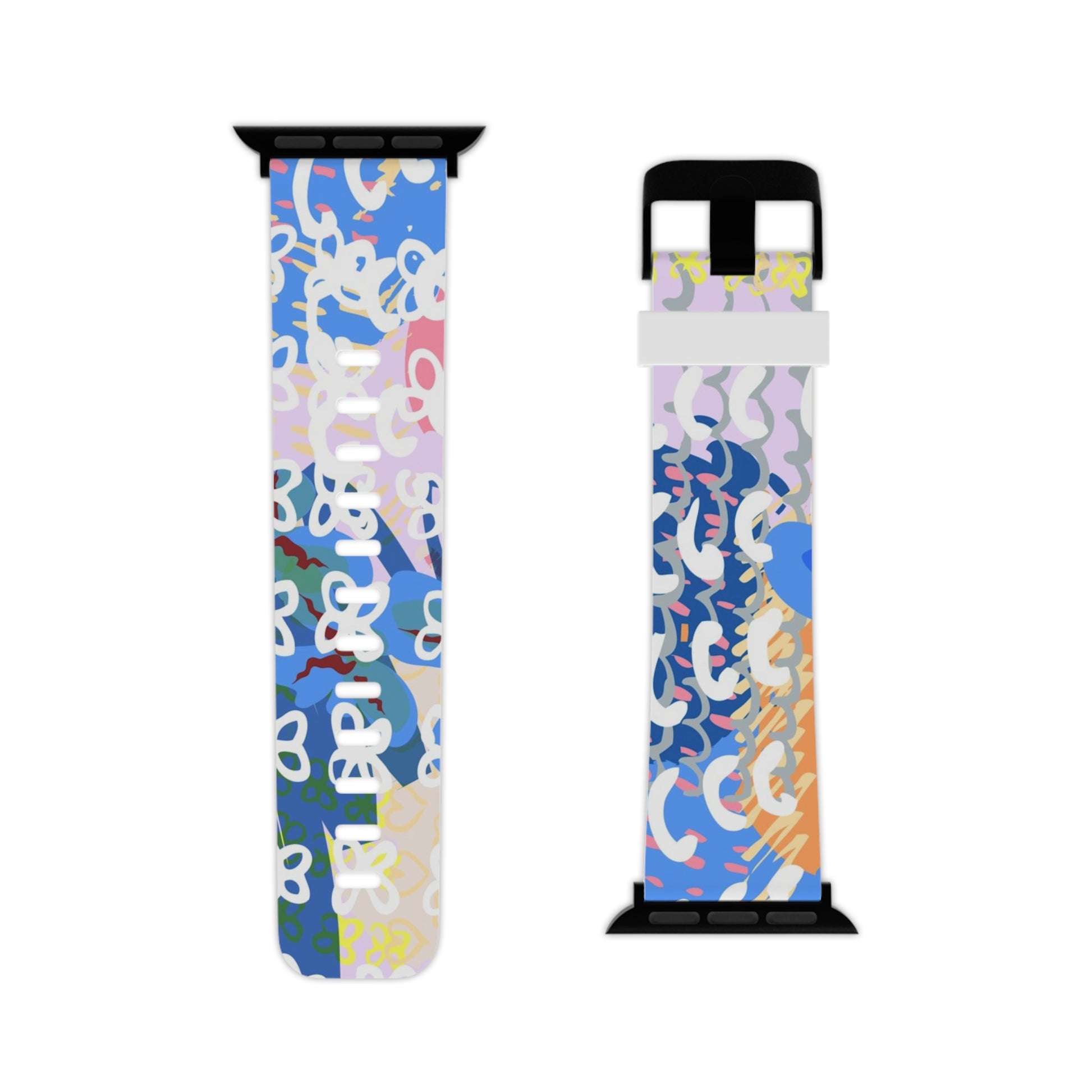 Flowers x Doodles x Hearts Multi-Color Watch Band for Apple Watch, Artsulli - Art is Long, Life is Short, Accessories, , , , , , , 