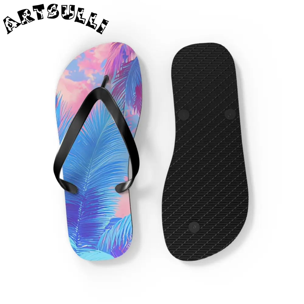 JAKKOUTTHEBXX Ethereal Pastel Palms Flip Flops JAKKOUTTHEBXX