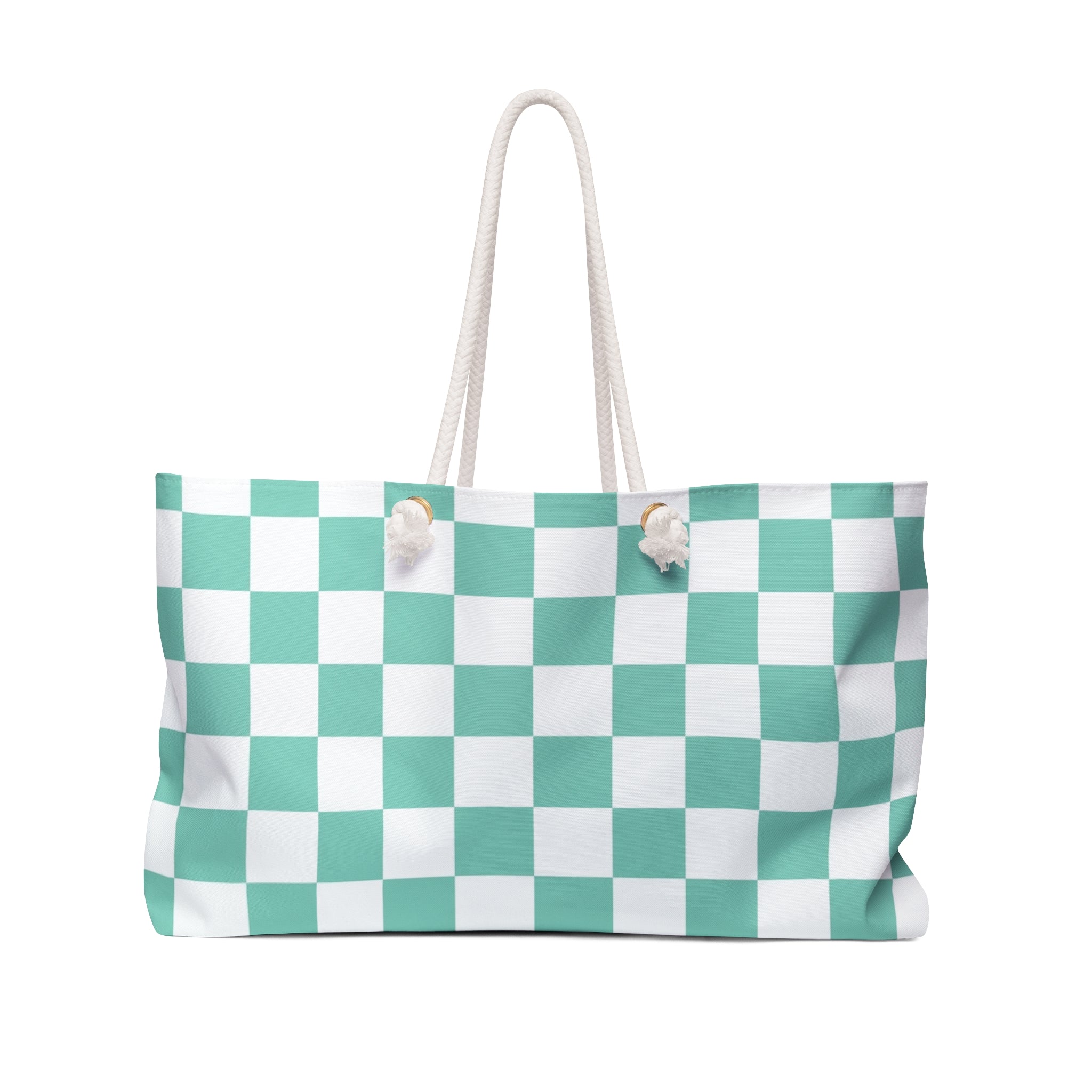 Checkerboard Light Green Weekender Bag, Artsulli - Art is Long, Life is Short, Bags, Size, 24" × 13", , , , , 11895766135665349281