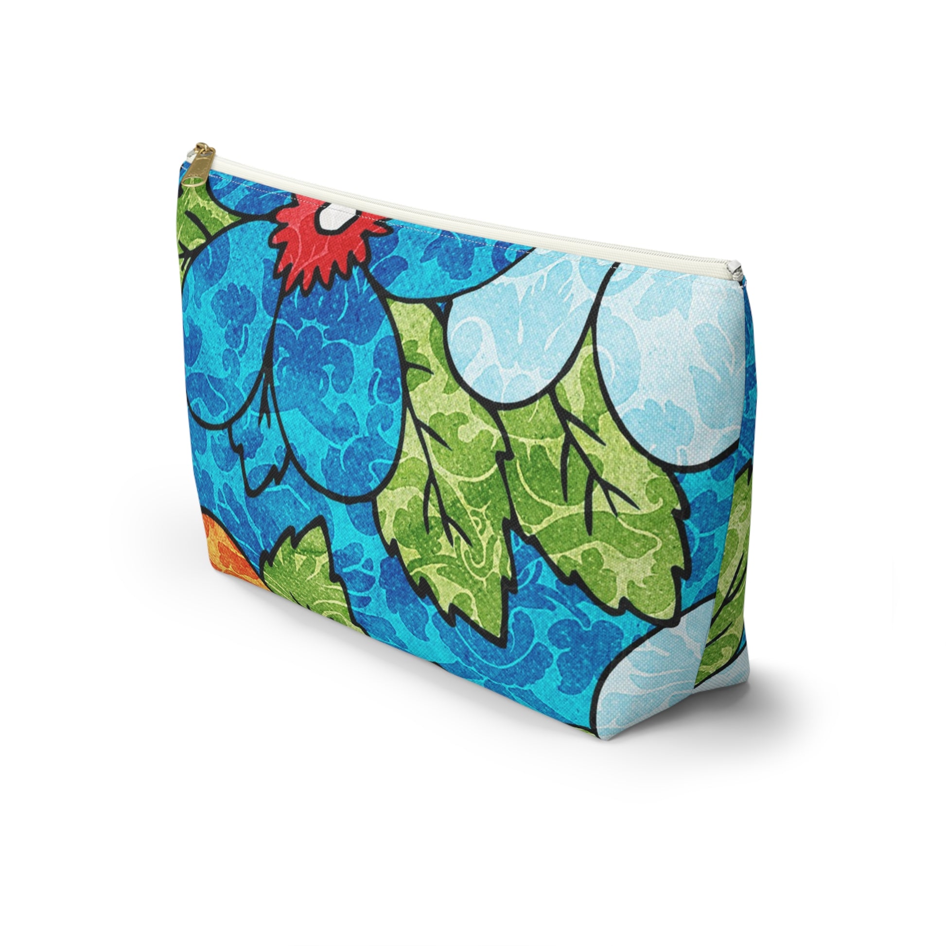 Blue Orange Groovy Accessory Pouch w T-bottom, Artsulli - Art is Long, Life is Short, Bags, , , , , , , 