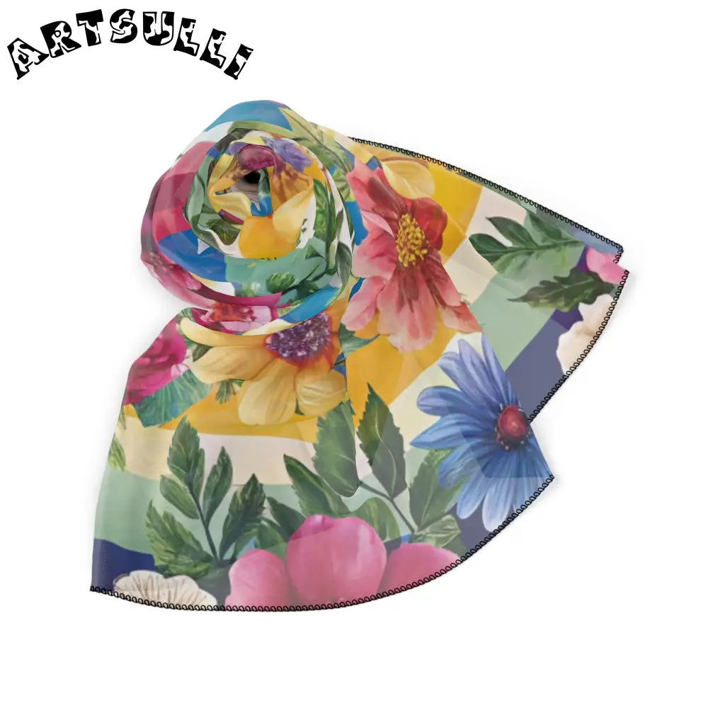 JAKKOUTTHEBXX Colorful Floral and Stripe Scarf 2025