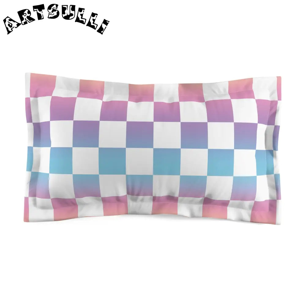 JAKKOUTTHEBXX Vaporwave Check Microfiber Pillow Sham JAKKOUTTHEBXX