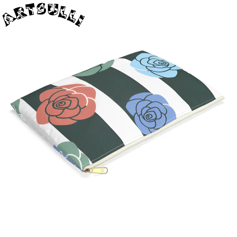 JAKKOUTTHEBXX Stripes x Roses Black and White Accessory Pouch