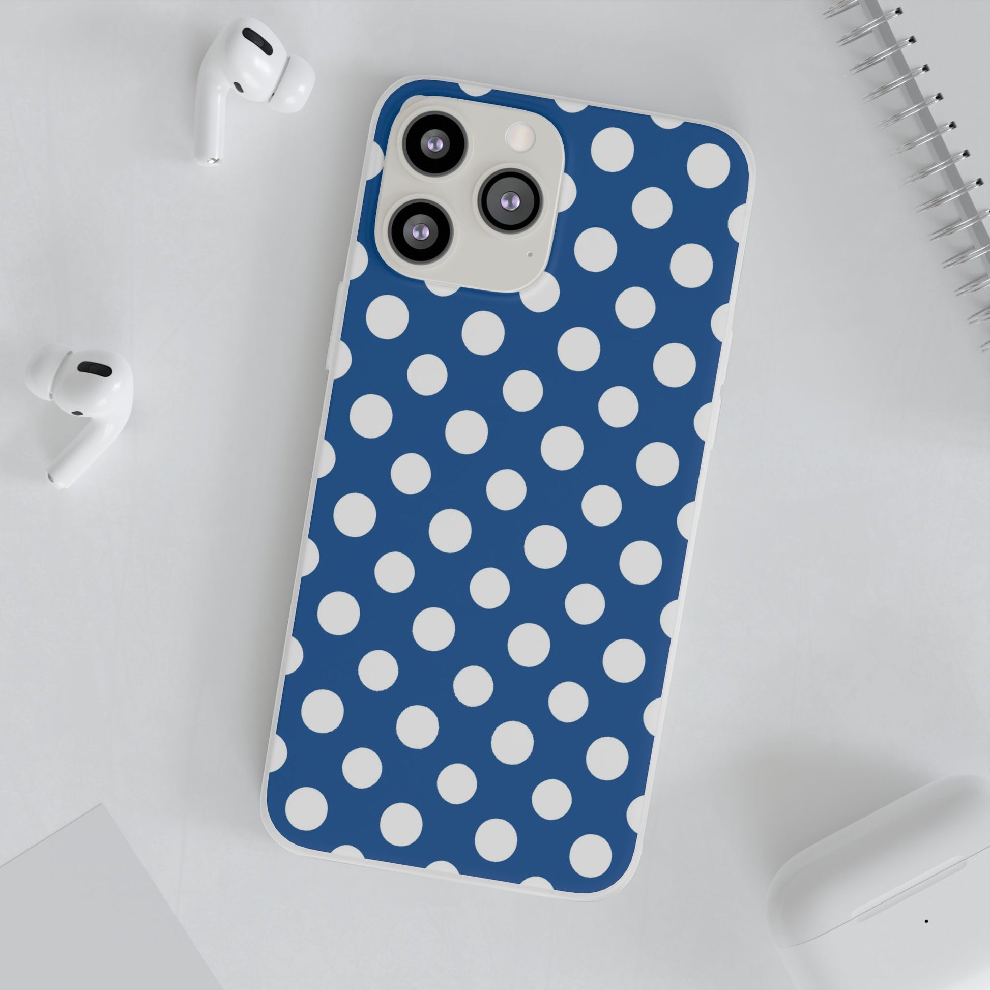 Blue and White Polka Dot iPhone Case, Artsulli - Art is Long, Life is Short, Phone Case, , , , , , , 