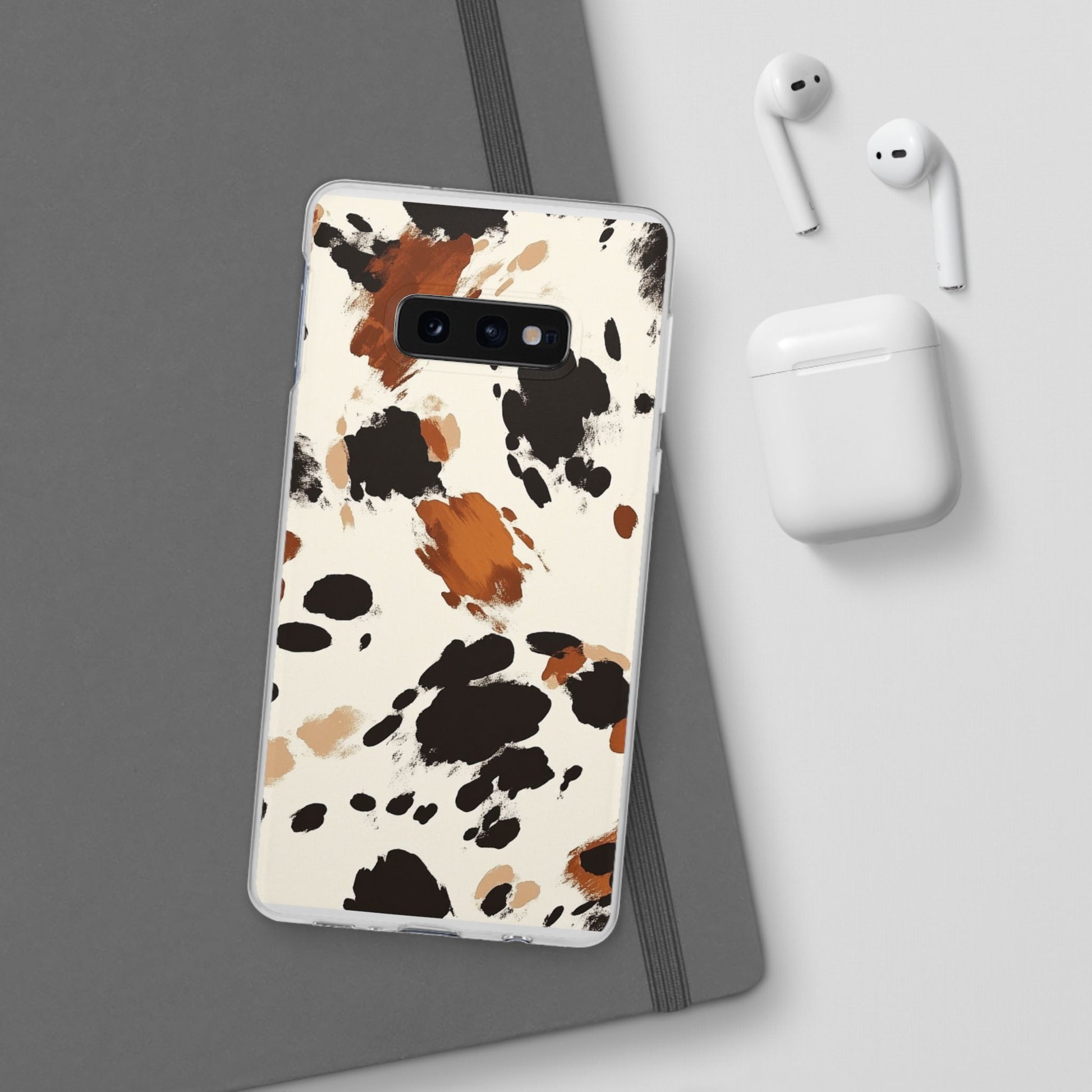 Brown Cow Print Phone Case, Artsulli - Art is Long, Life is Short, Phone Case, , , , , , , 