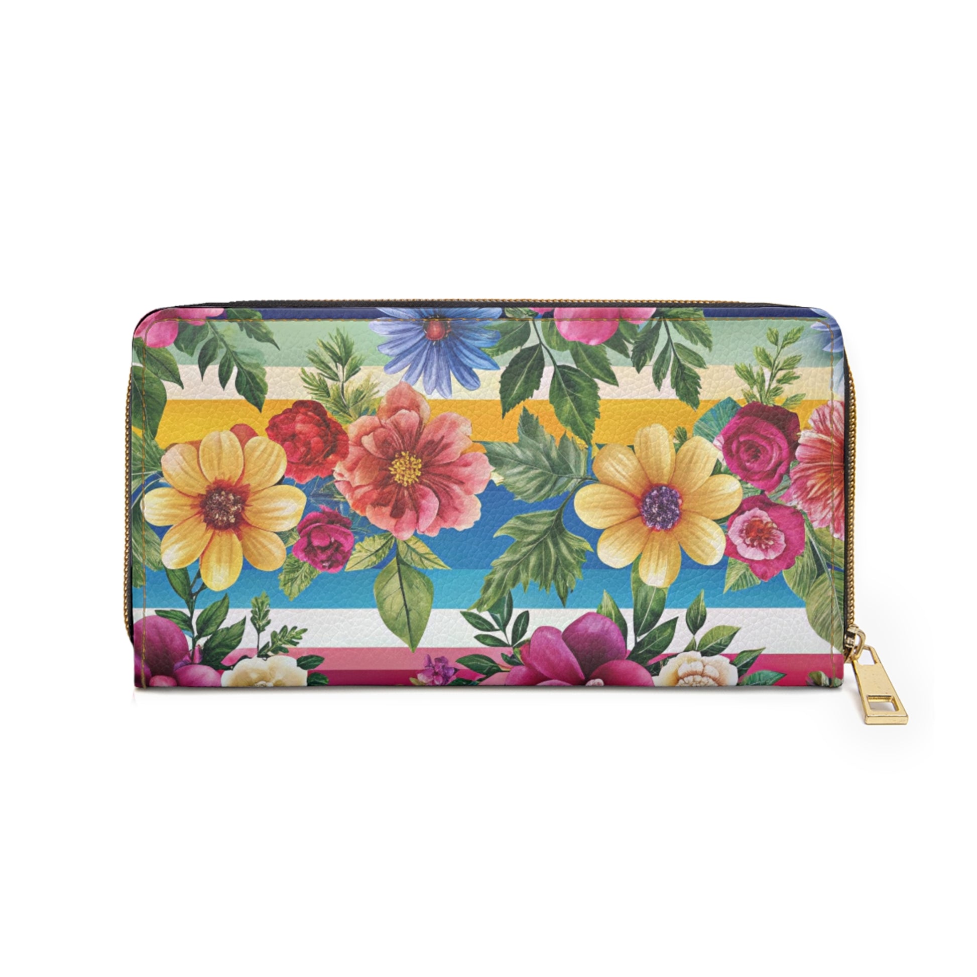 Floral Stripe 4K II Zipper Wallet, Artsulli - Art is Long, Life is Short, Accessories, , , , , , , 