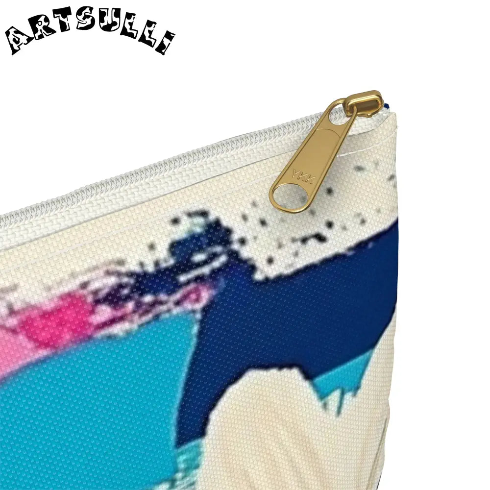 JAKKOUTTHEBXX Dayglo Floral Stripes Multi-Color Accessory Pouch