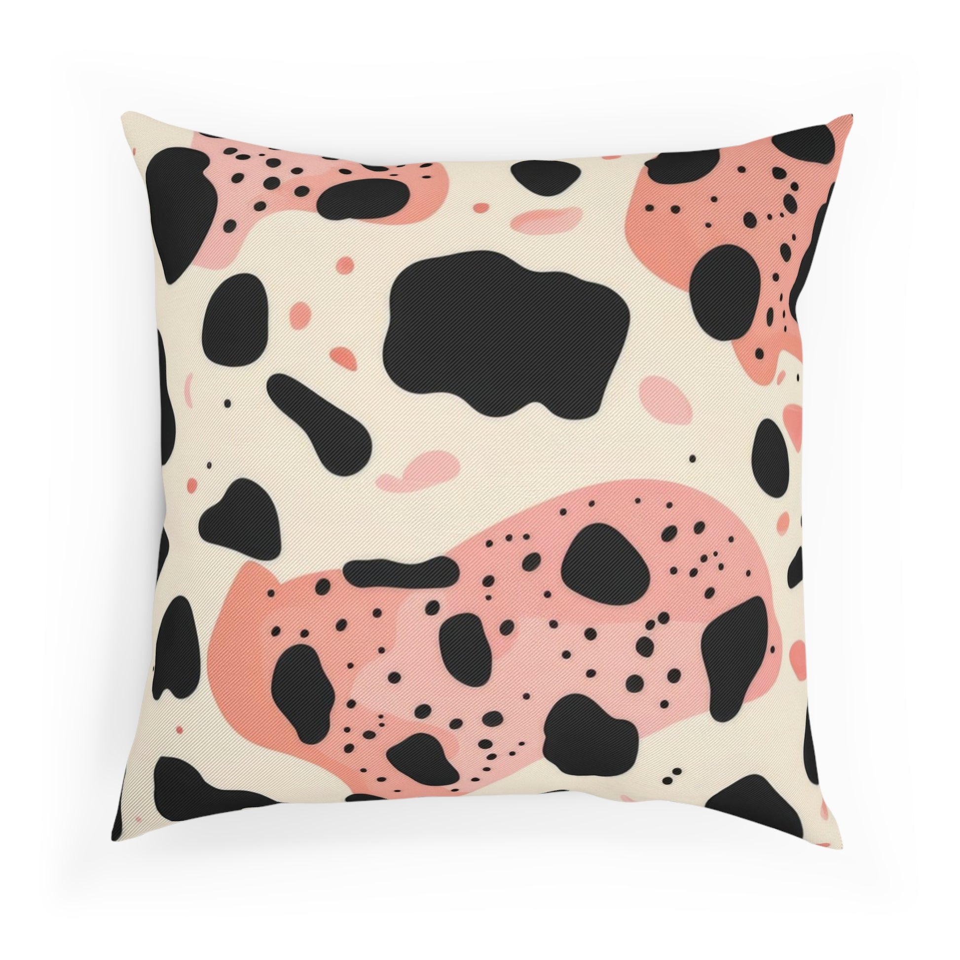 Organic Cow Print Cream and Pink Organic Cow Print Cream and Pink Cushion, Artsulli - Art is Long, Life is Short, Home Decor, , , , , , , 