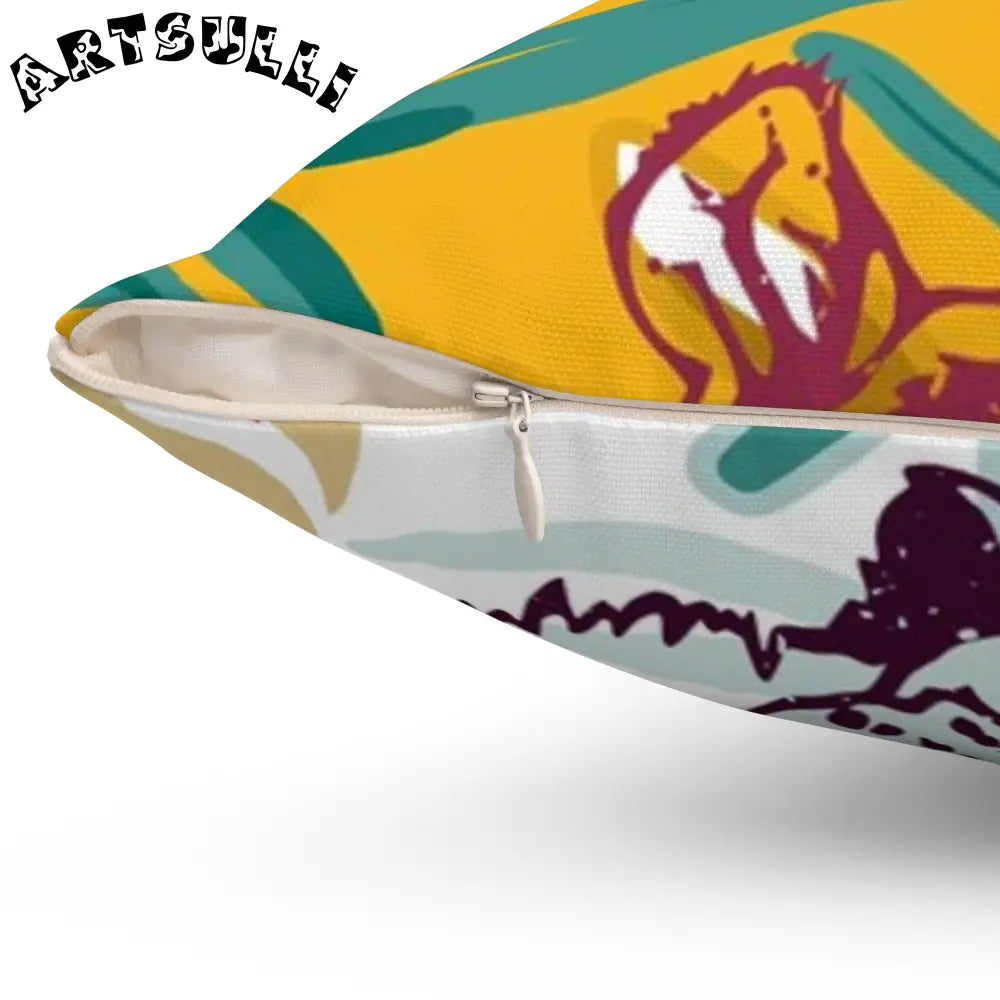 JAKKOUTTHEBXX Tropical Jungle Tigers Brown and Green Spun Polyester