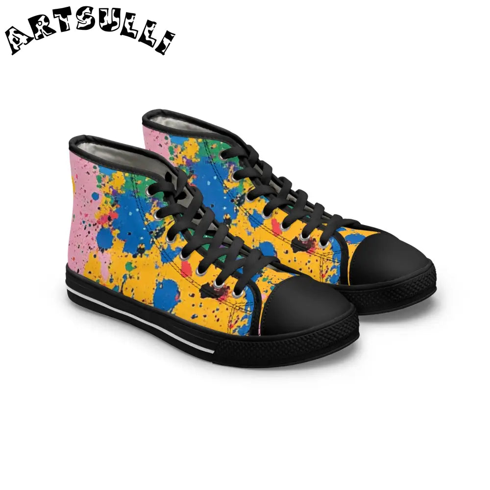 JAKKOUTTHEBXX The Colors Of Paint Splatter Women’s High Top Sneakers
