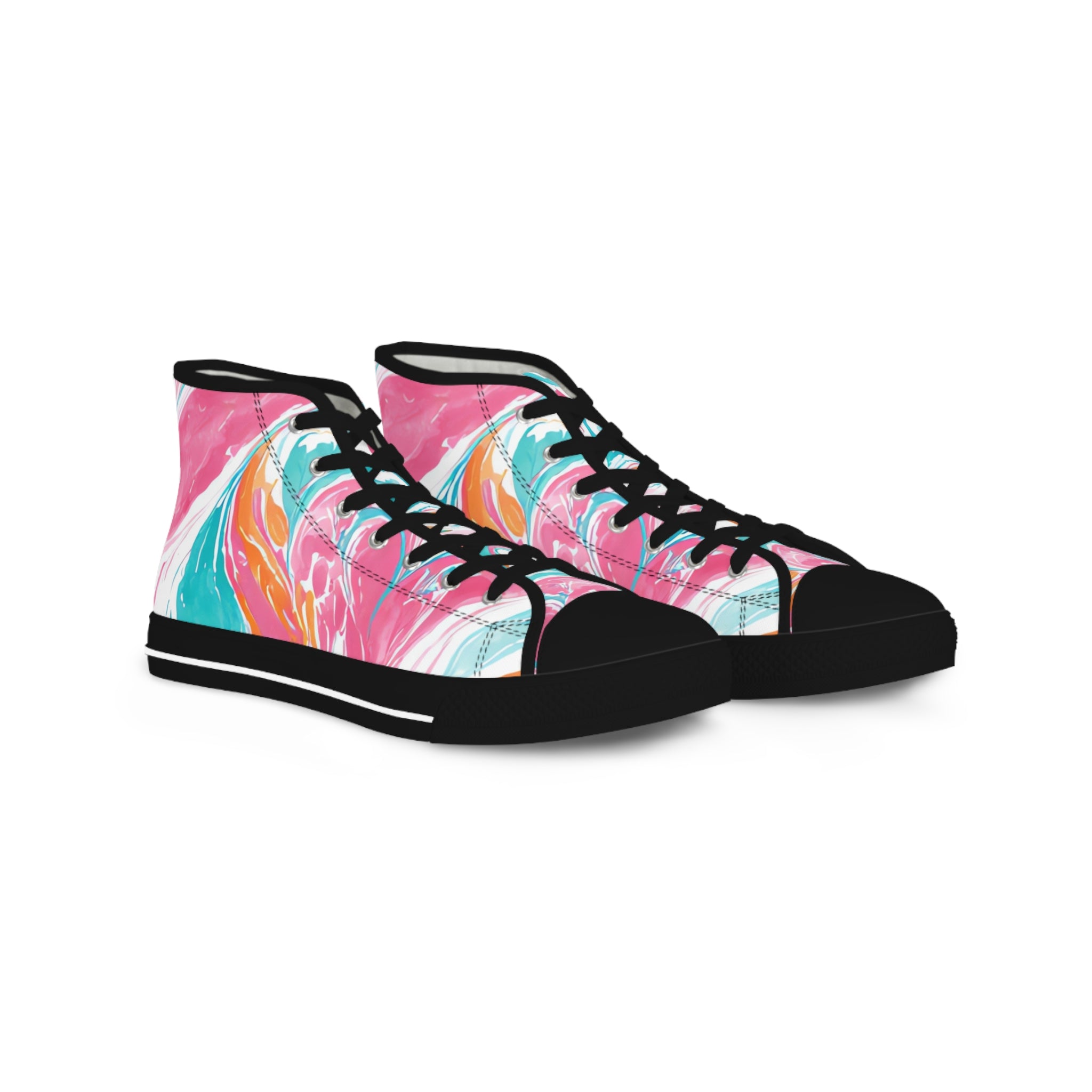 Liquid Pastel Spill III Multi-Color  Men's High Top Sneakers, Artsulli - Art is Long, Life is Short, Shoes, Size, US 5, Color, Black sole, , , 11212963823510948729