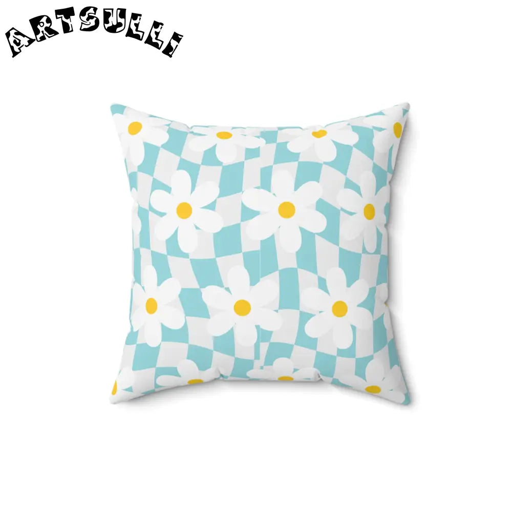 JAKKOUTTHEBXX Trippy Check Garden Spun Polyester Square Pillow