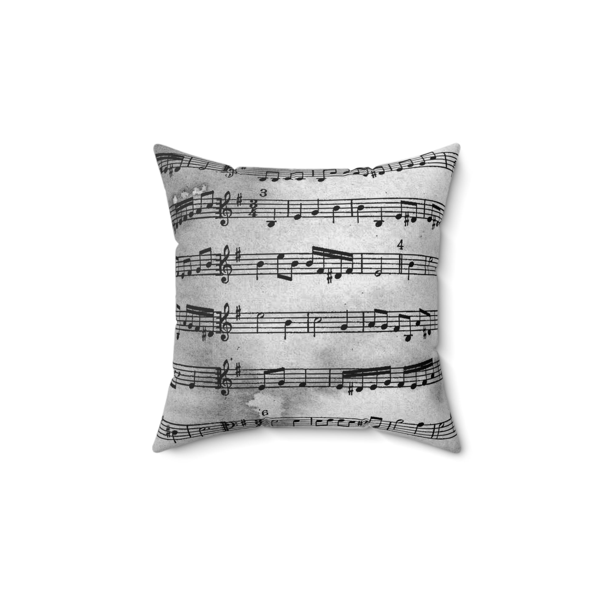 Drip Spill Type Beat Sheet Music Black Spun Polyester Square Pillow, Artsulli - Art is Long, Life is Short, Home Decor, , , , , , , 