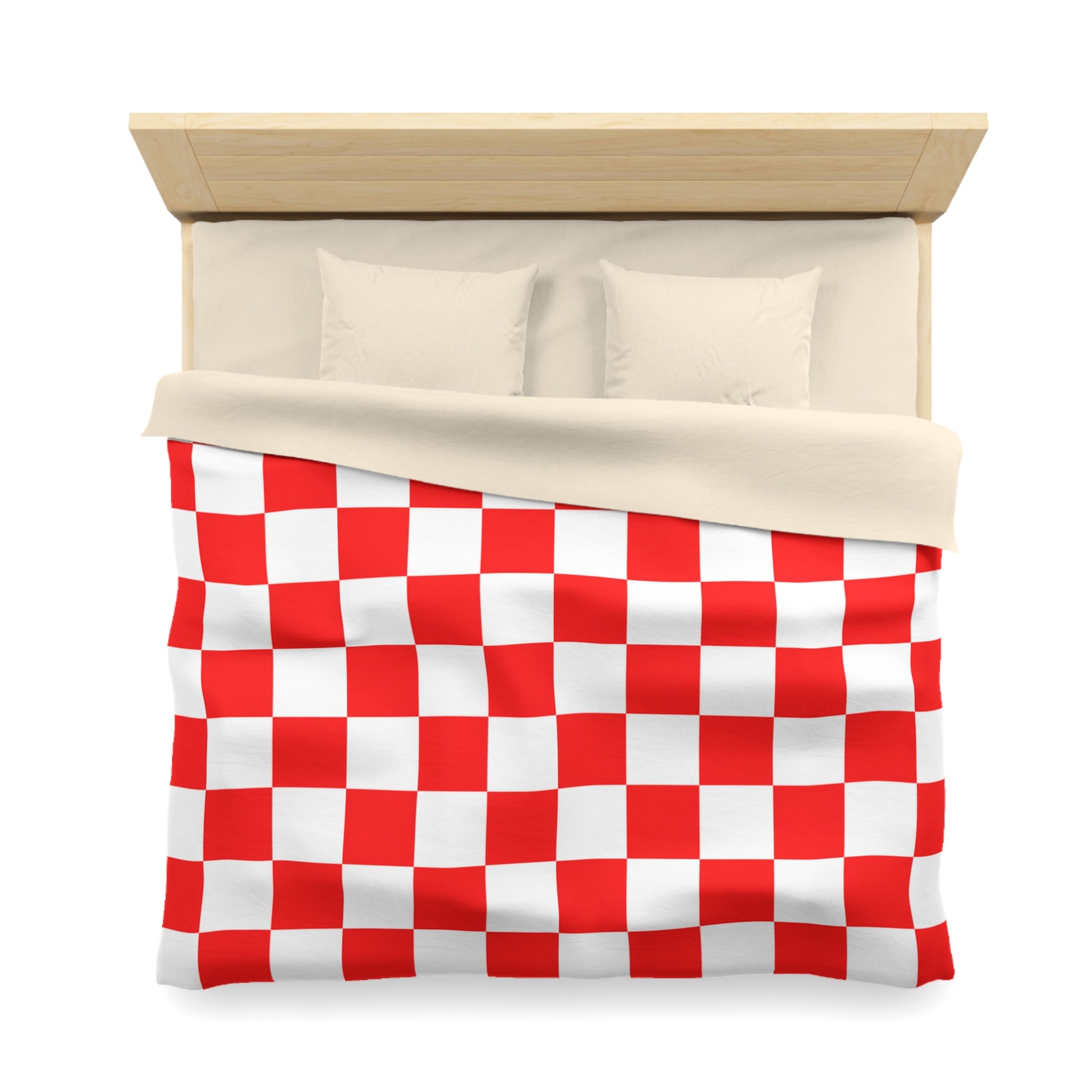 Checkerboard Red and White Microfiber Duvet Cover, Artsulli - Art is Long, Life is Short, Home Decor, , , , , , , 