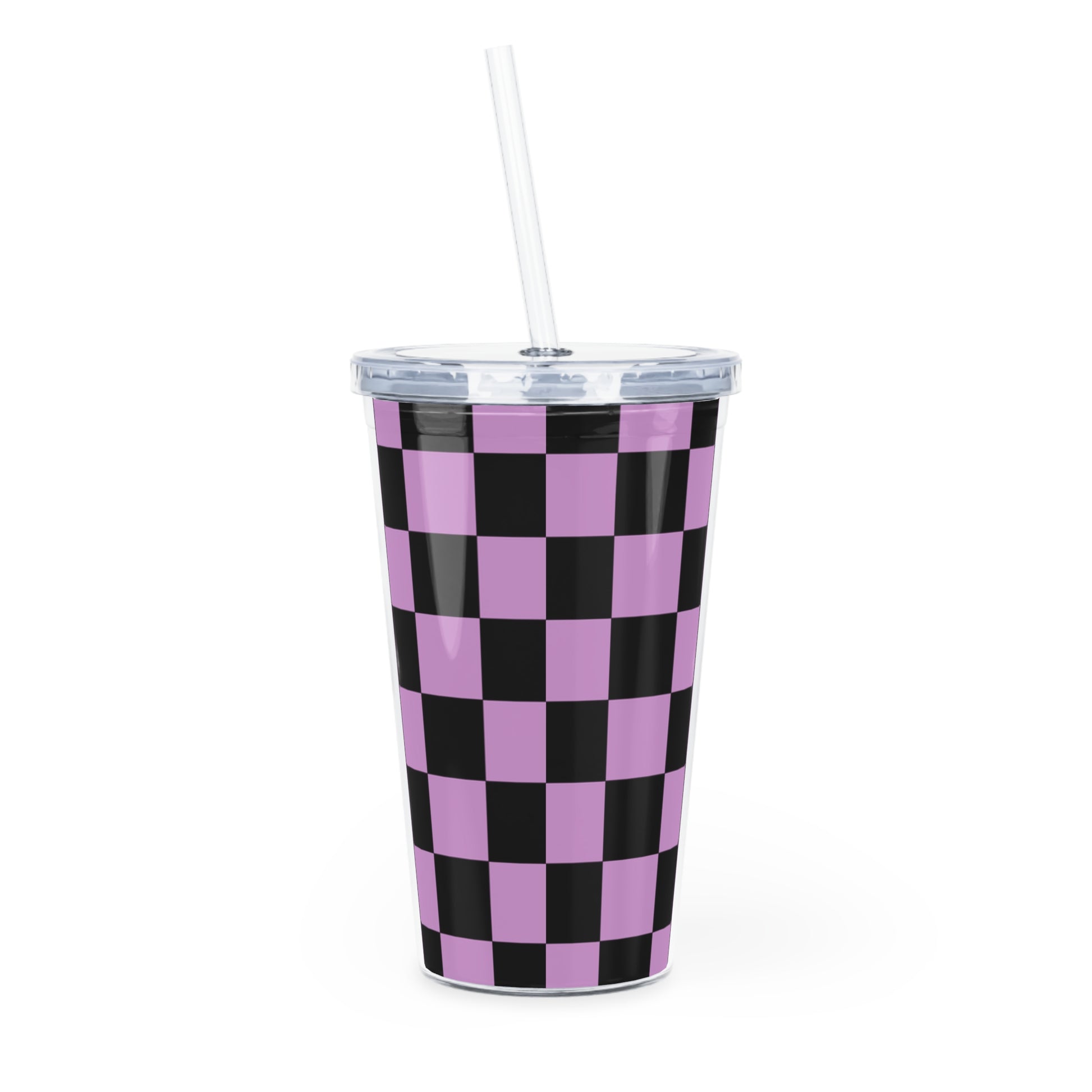 Pixel Punk Vision Plastic Tumbler with Straw, Artsulli - Art is Long, Life is Short, Mug, , , , , , , 