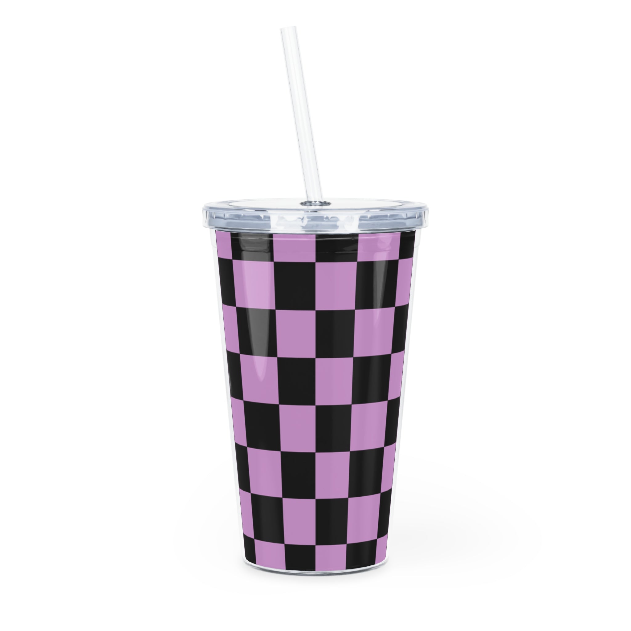 Pixel Punk Vision Plastic Tumbler with Straw, Artsulli - Art is Long, Life is Short, Mug, , , , , , , 