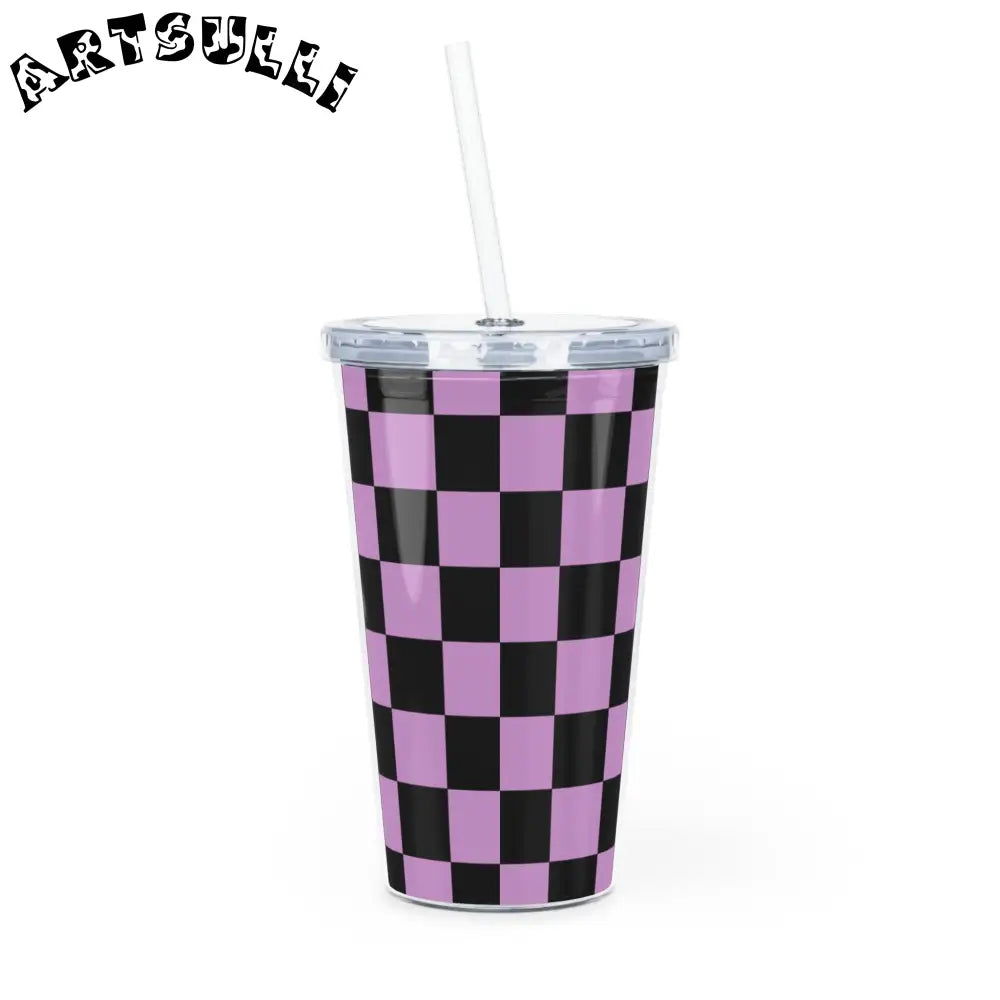 JAKKOUTTHEBXX Pixel Punk Vision Plastic Tumbler with Straw